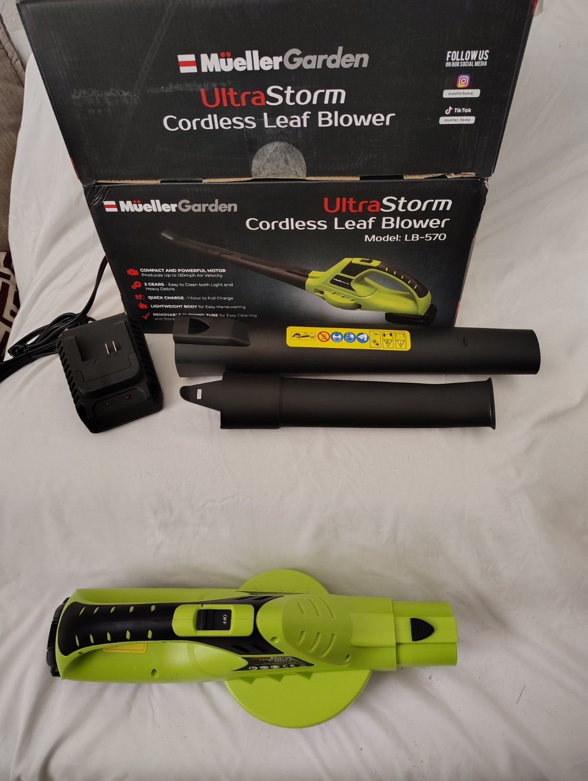 Mueller Ultra Cordless Leaf Blower, 140mph 20 V Powerful Motor, Electric Leaf Bl
