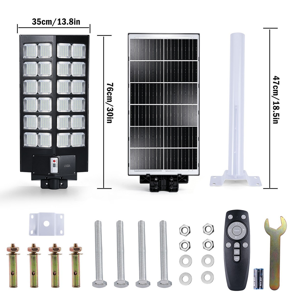 11000W Commercial Super Large Solar Street Lights Outdoor Dusk to Dawn Aluminium