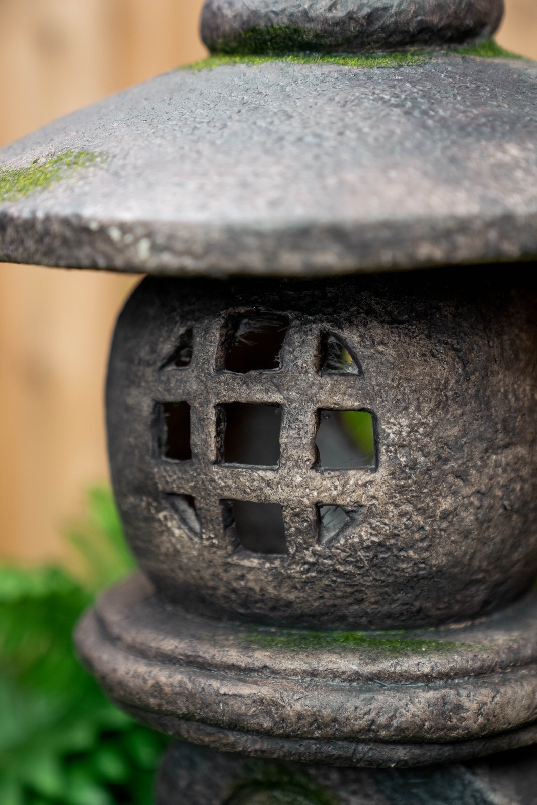 24IN H Gray Stone Lantern Statue Garden Decor Garden Statue Pagoda Yard Decor