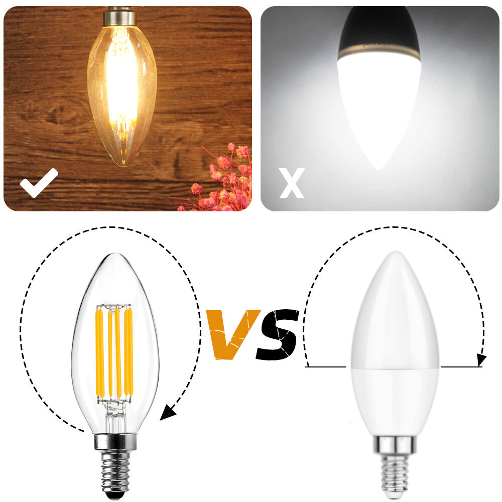 BRIMAX E12 LED Candle Light Bulbs Candelabra Chandelier Bulb Replacement 40W 60W