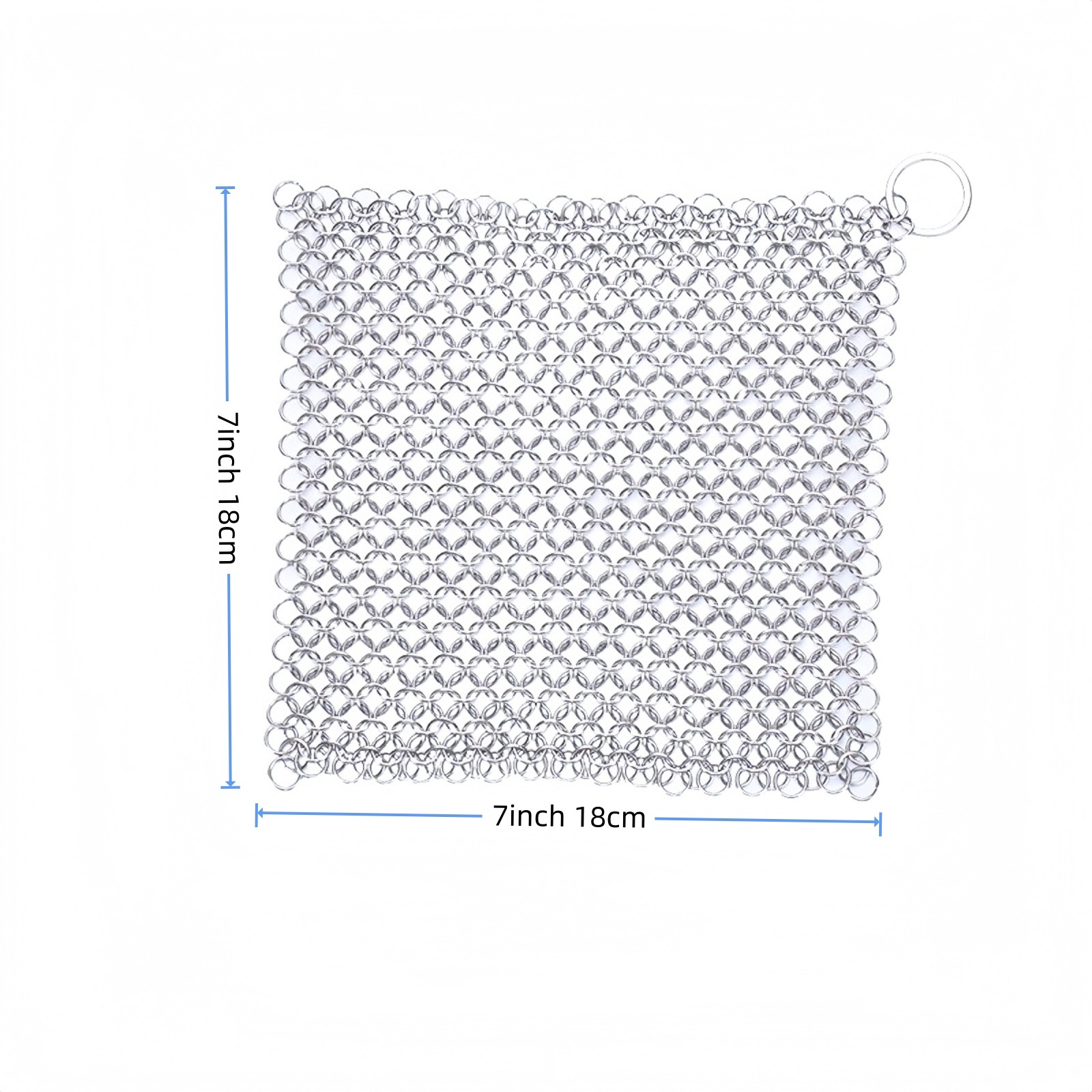 Reusable 7×7 Inch Stainless Steel Chainmail Scrubber Easy to Clean 100% New