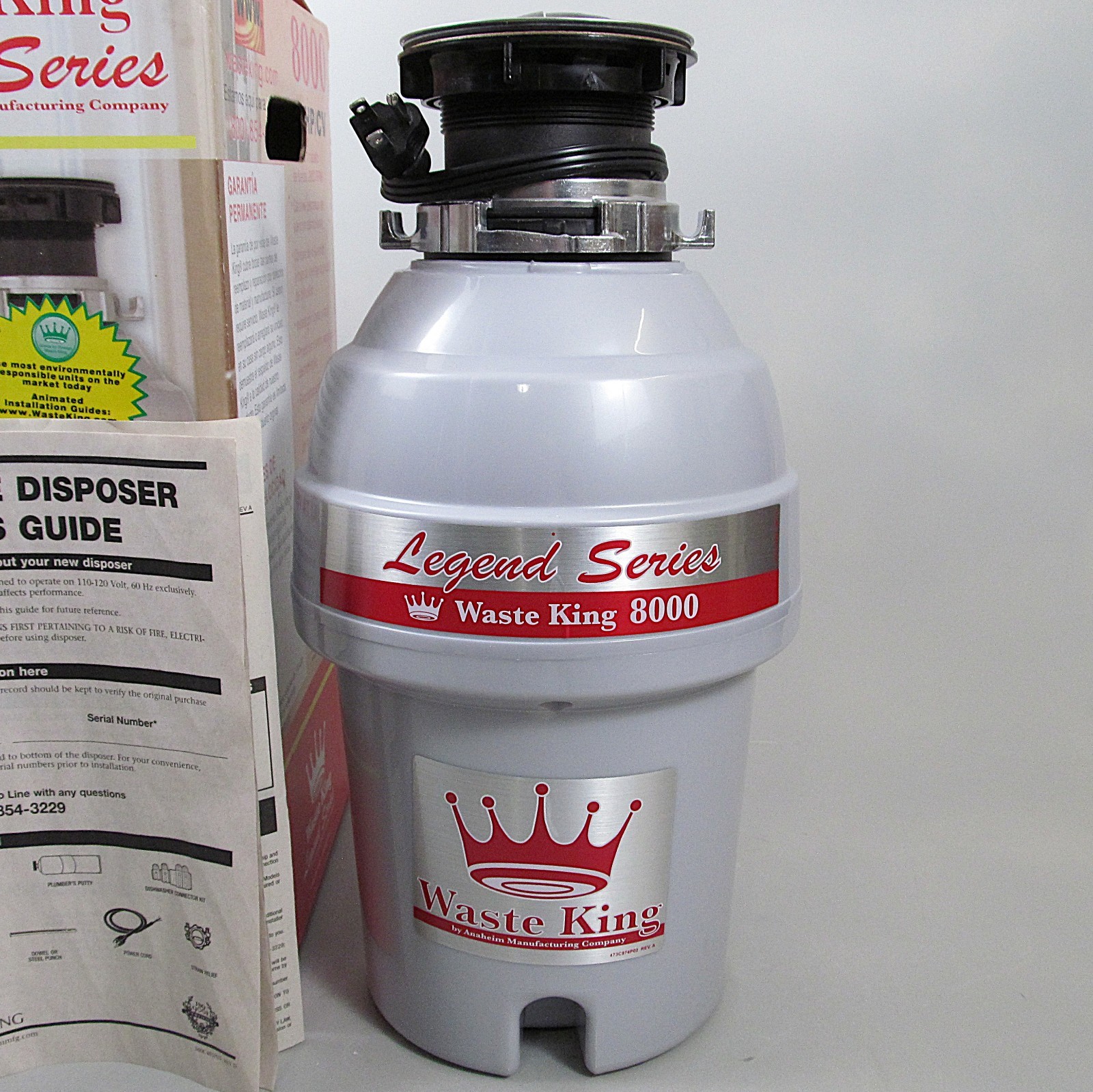 Waste King L-8000 1HP 2800RPM 115V Garbage Disposal New Open Box