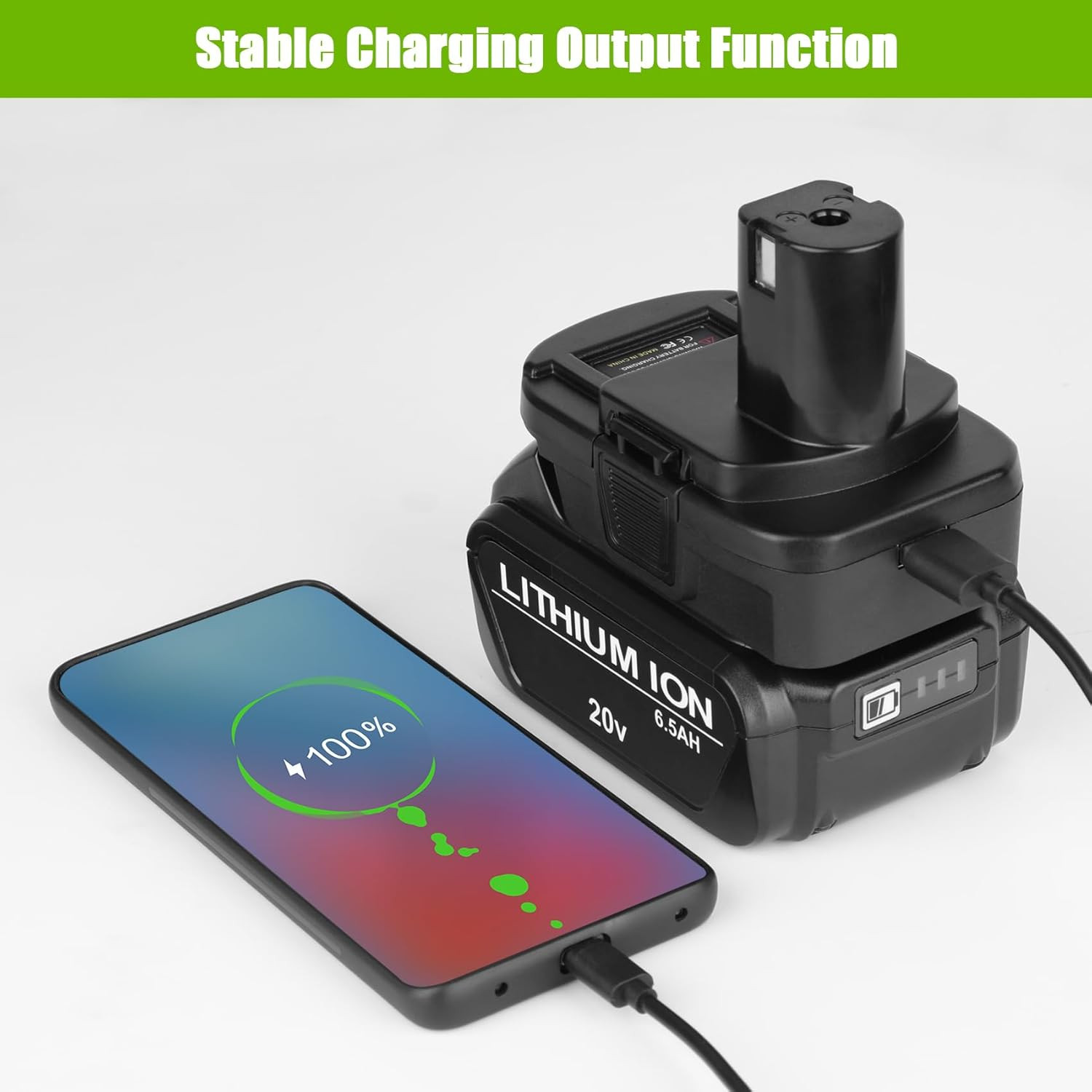 Battery Adapter for Ryobi 18V – For Milwaukee 18V & DeWalt 20V to Ryobi with USB