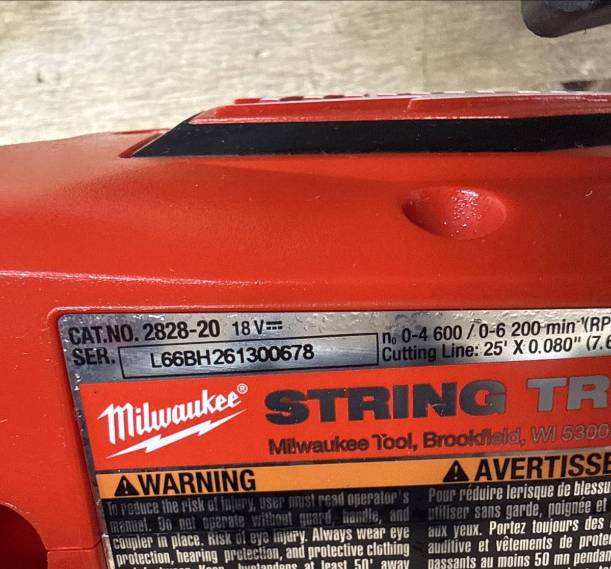 Milwaukee 2828-20 M18 Cordless String Trimmer (Tool Only) P6-11