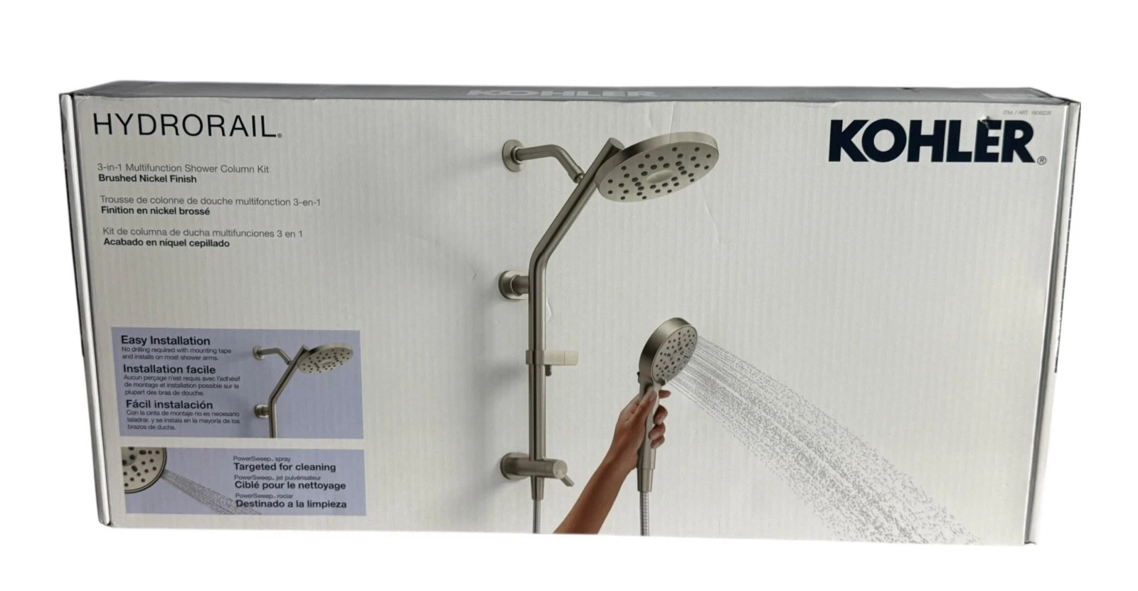 Kohler Hydrorail Shower System 3-in-1 Multi Function Complete Set Brushed Nickel