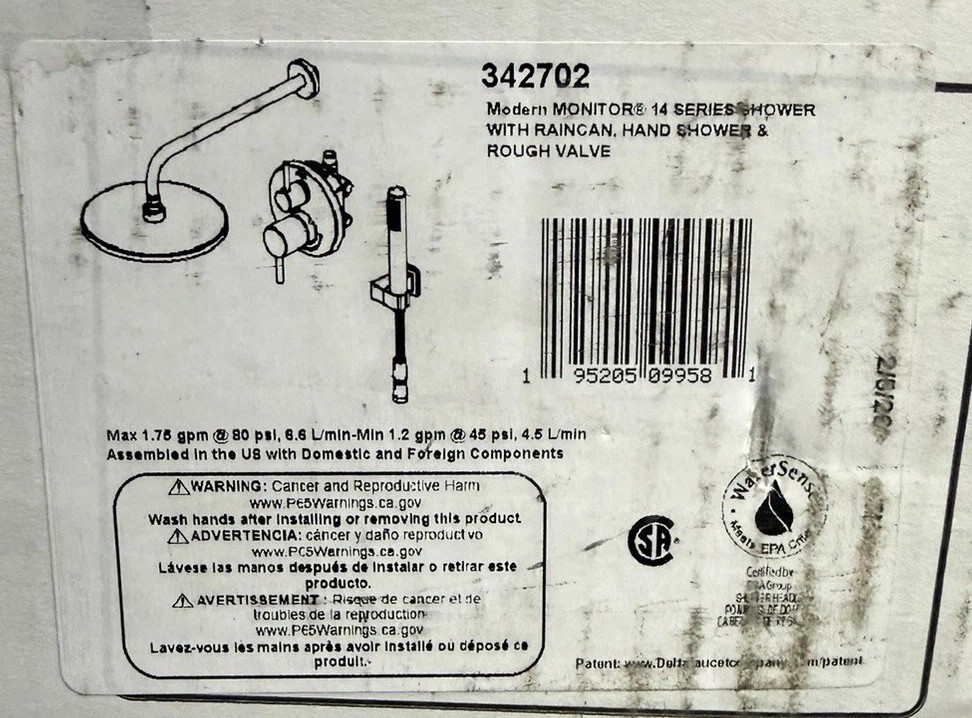 READ DESCRIPTION Delta 342702 Modern Monitor 14 Series Raincan Handshower Chrome