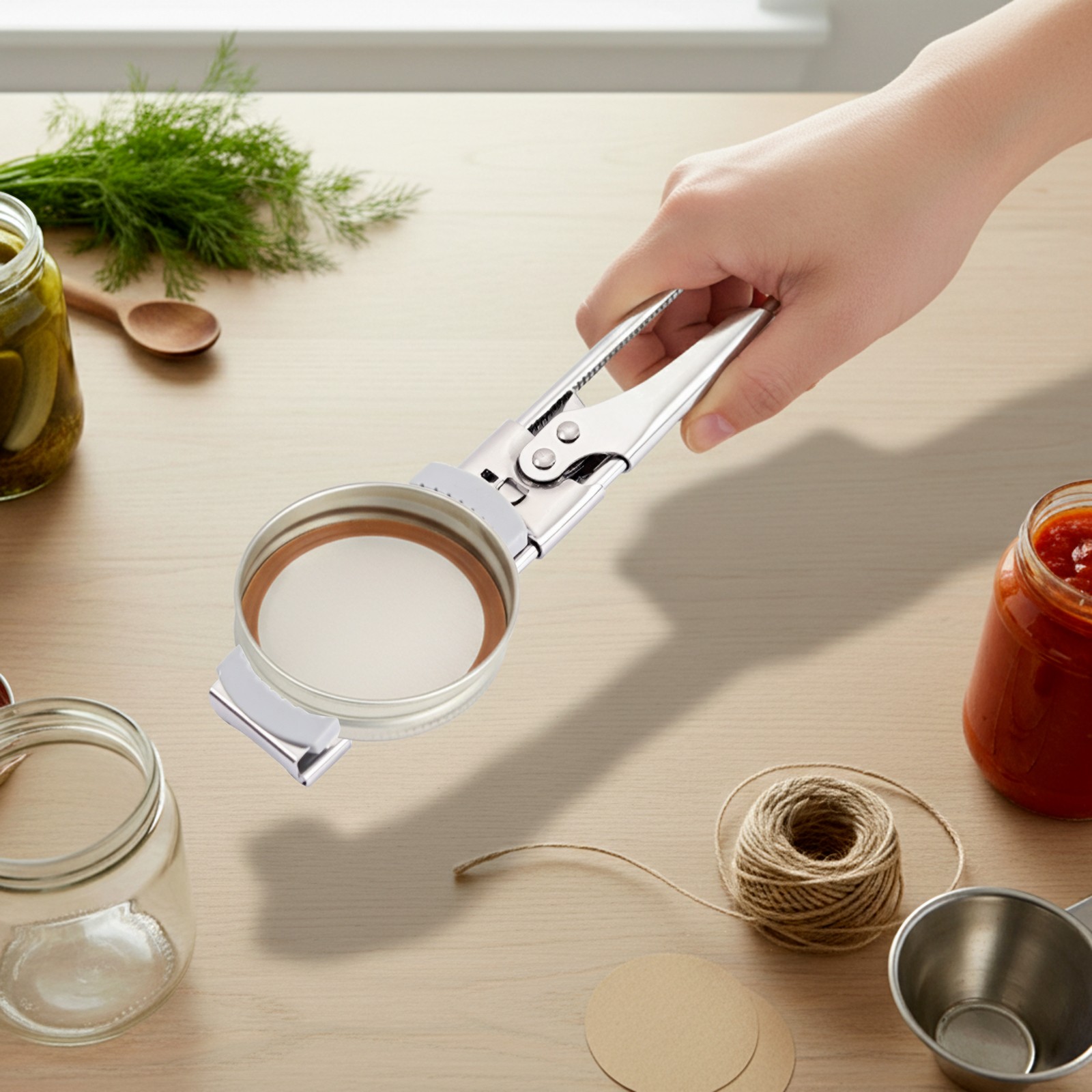 2 Can Openers Set For Weak Hands Adjustable Stainless Steel Jar Non-slip Opener