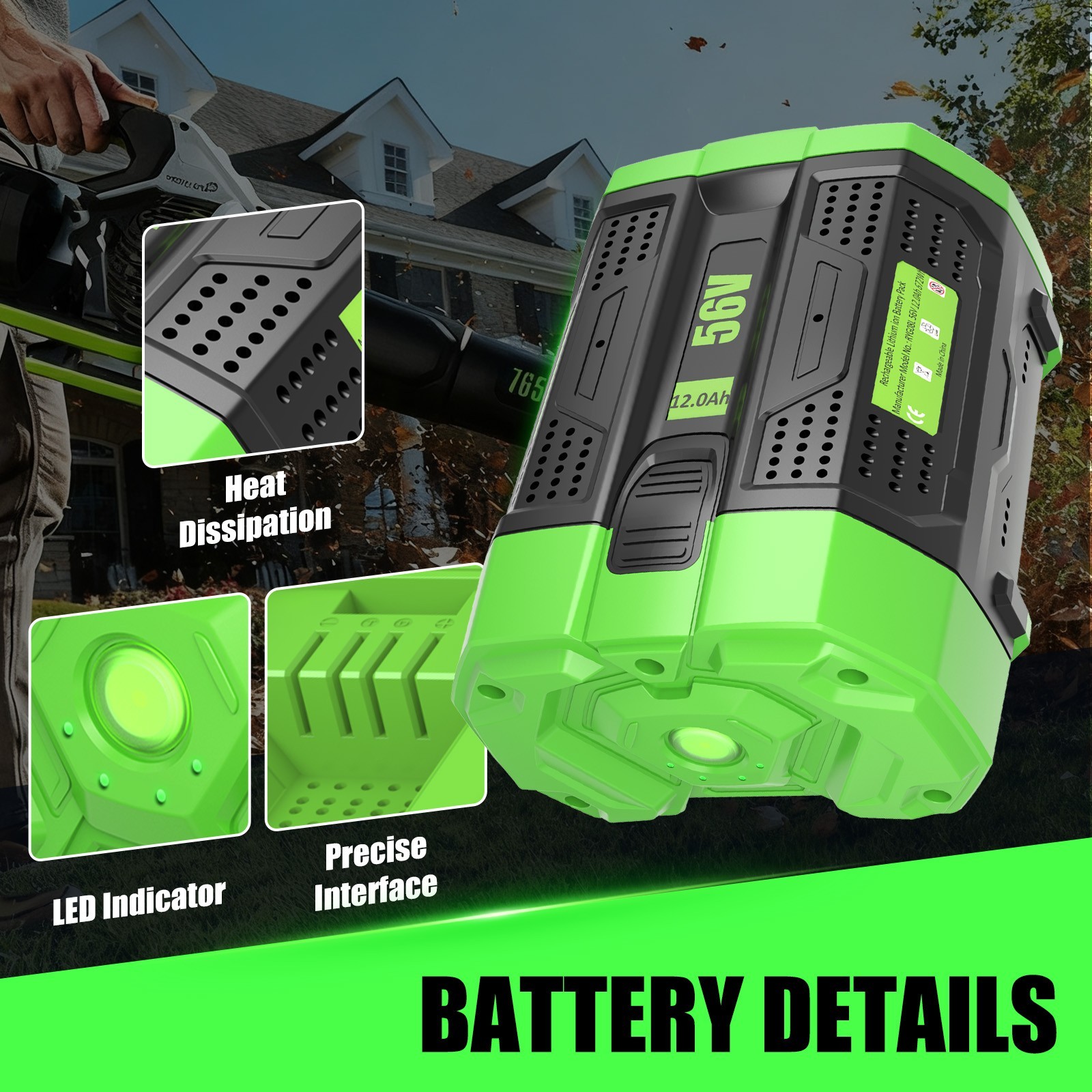 For EGO POWER+ 56V 10Ah ARC Lithium Genuine Battery BA6720T w/ Fuel Gauge
