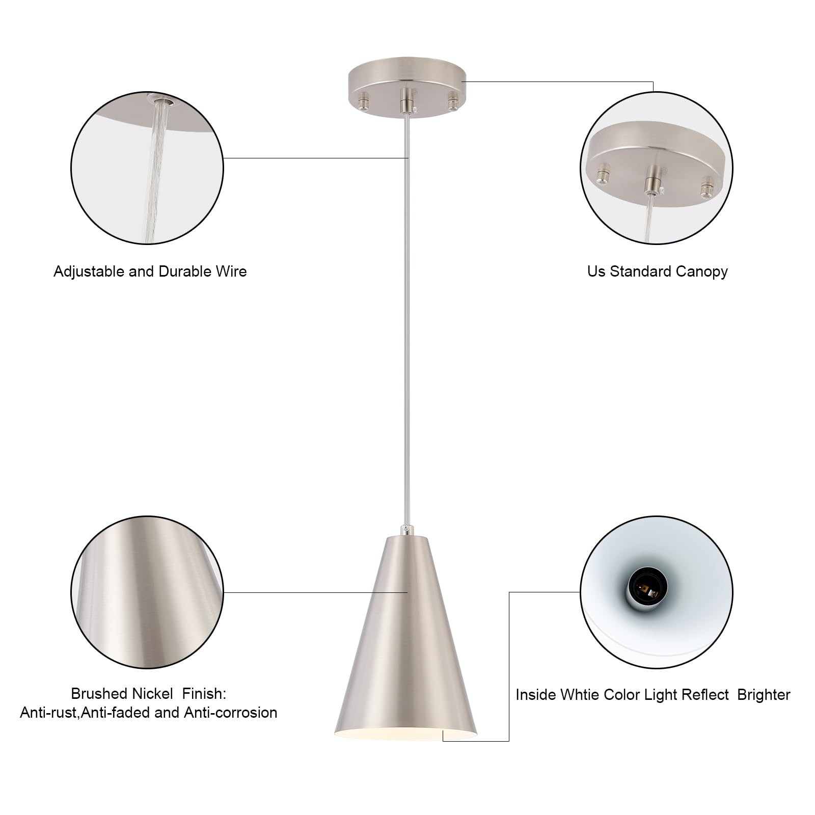 Brushed Nickel Pendant Lights Kitchen Island,Dining Room Light Fixtures Over Tab