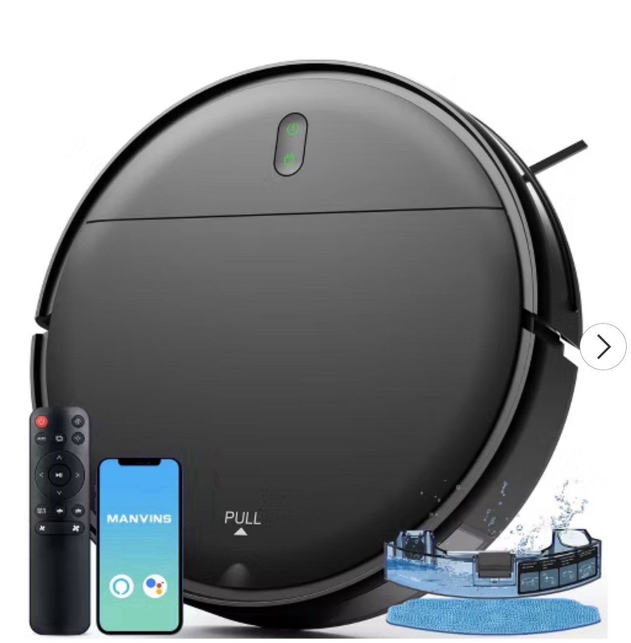 MAMNV BR151 Robot Vacuum and Mop, with APP/Remote, Black