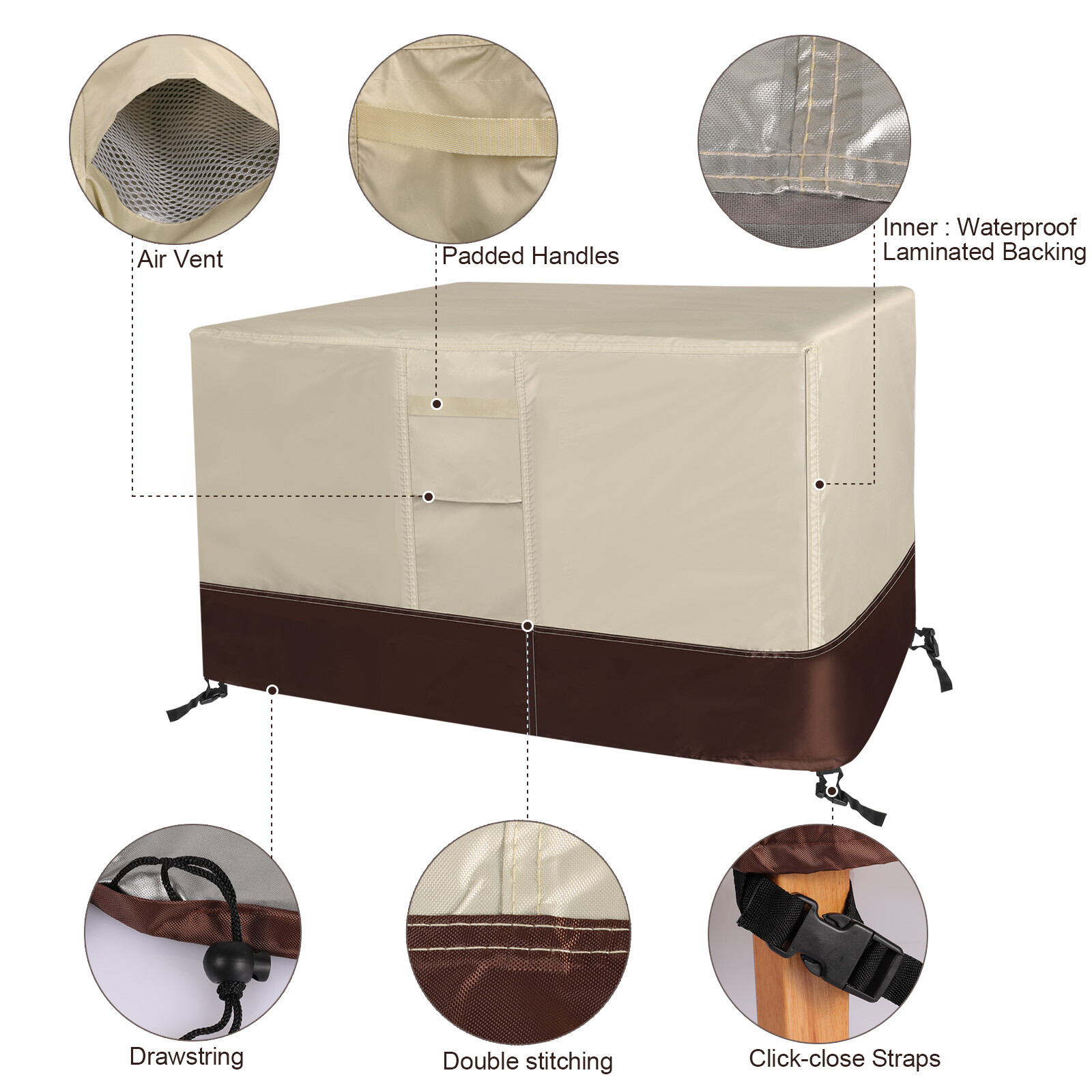 Upgrade Waterproof Garden Patio Furniture Cover Rectangular Table Dust Protector