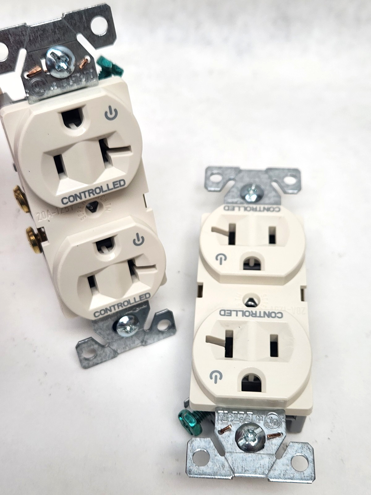10- Eaton 5362CD Dual Controlled Receptacle Duplex Outlet 20A 125V Light Almond