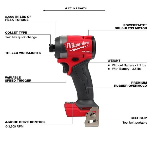 Milwaukee 3697-27 M18 FUEL 18V 7 Tool Cordless Lithium-Ion Combo Kit