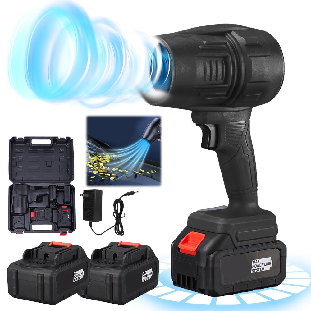 Powerful 21V Cordless Leaf Blower Handheld Turbo Jet for Driveway Patio Leaves