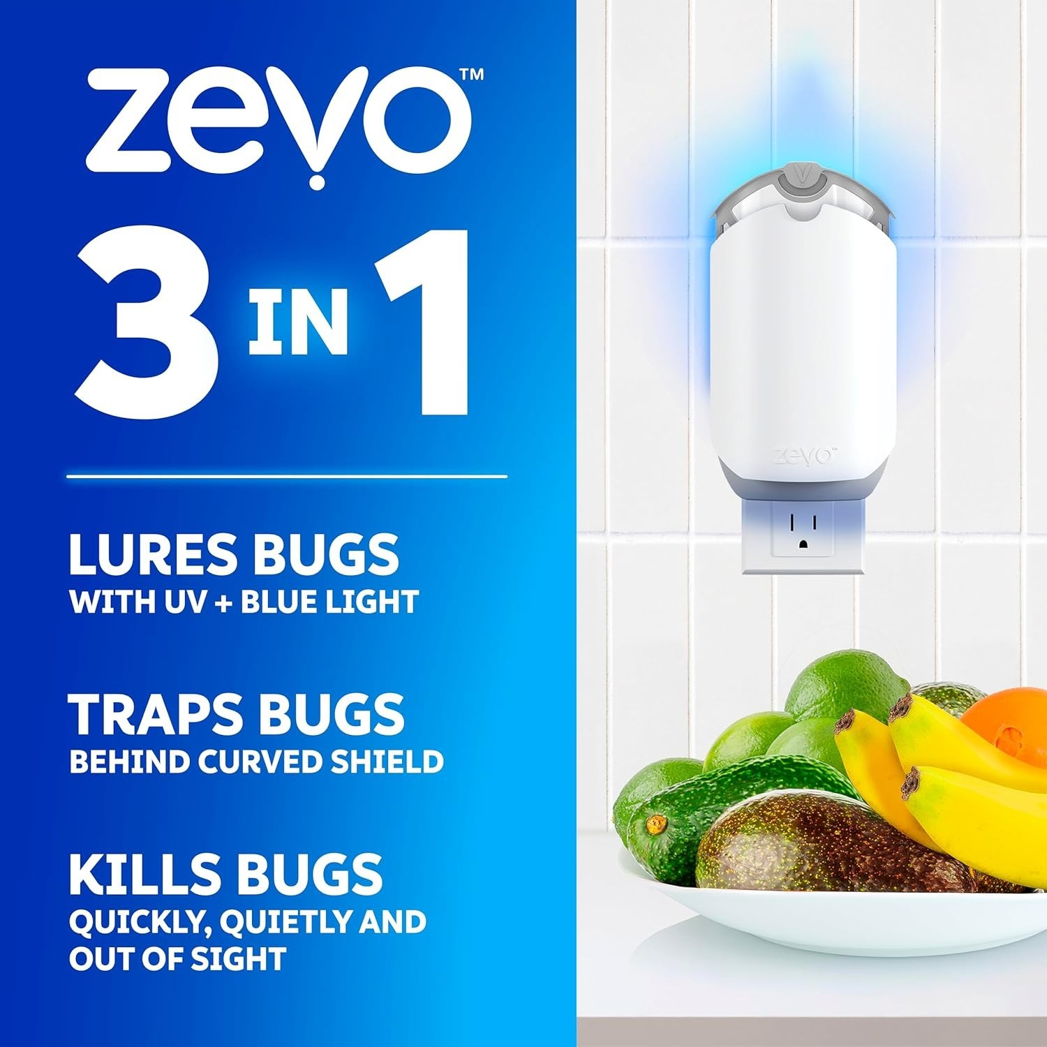 Flying Insect Trap & 3 Refill Cartridges – Plug in Fly Trap & Indoor Bug Catc…
