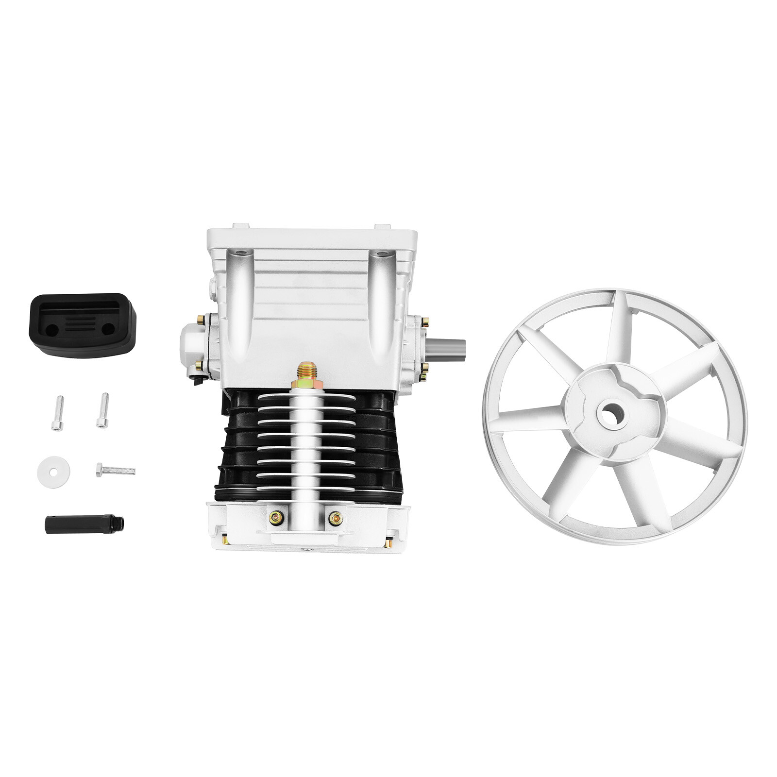 3HP Air Compressor Pump Head Aluminum 2.2KW 1.0mpa 2 Cylinder 1 Stage 250L/66Gal