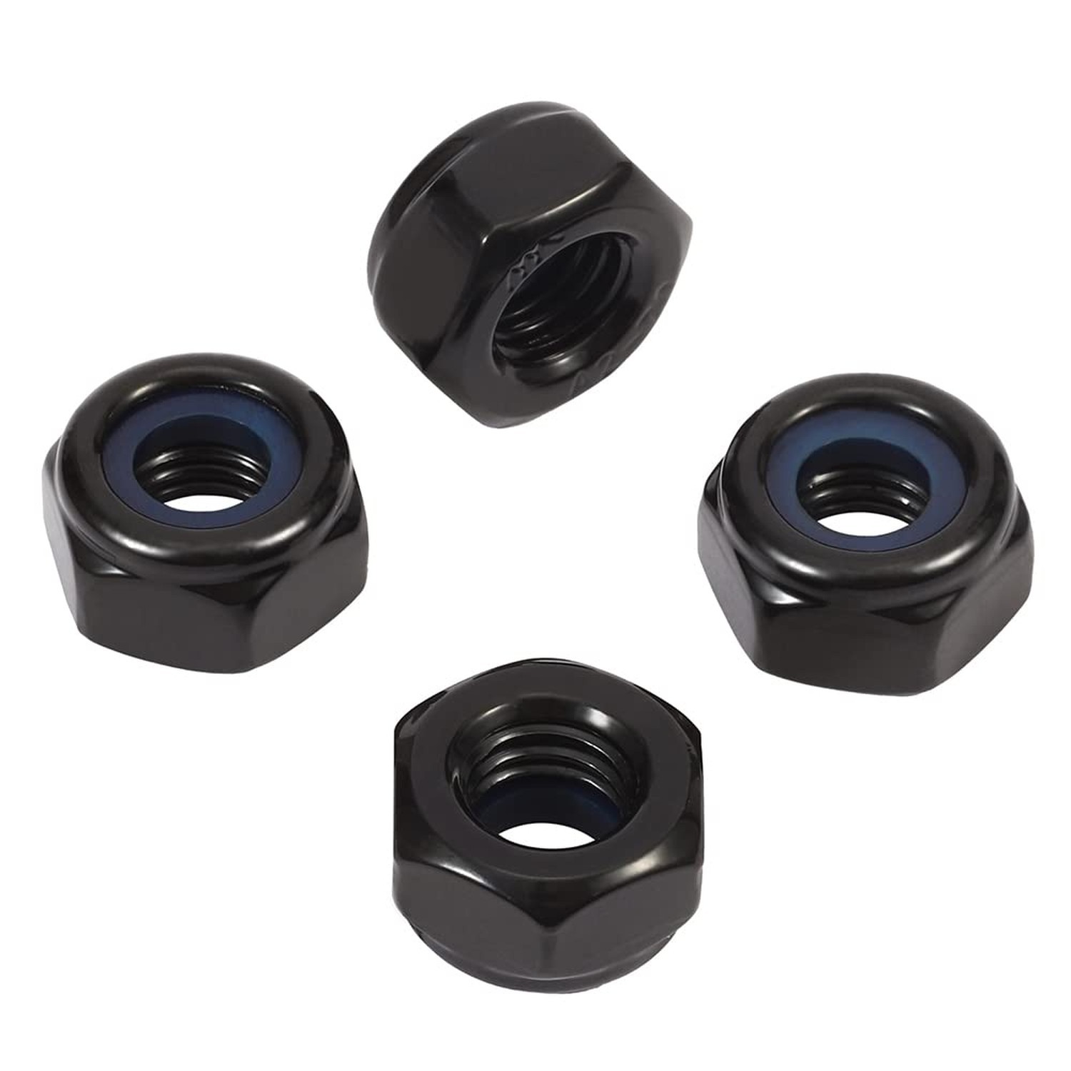3/8-16 Nylon Insert Hex Lock Nuts Locknuts, 304 Stainless Steel 18-8, Black O…