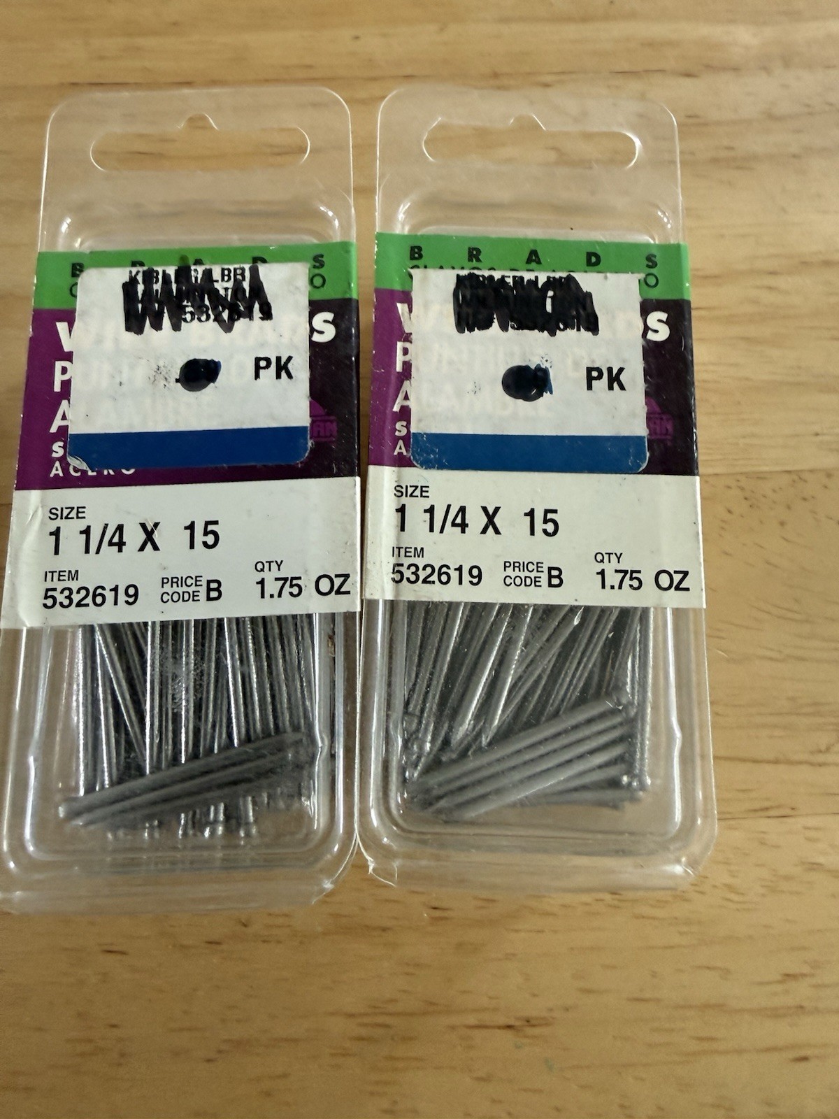 Brads 15 Gauge 1 1/4 in Steel Brad Head Nails, Inch, MPN 532619