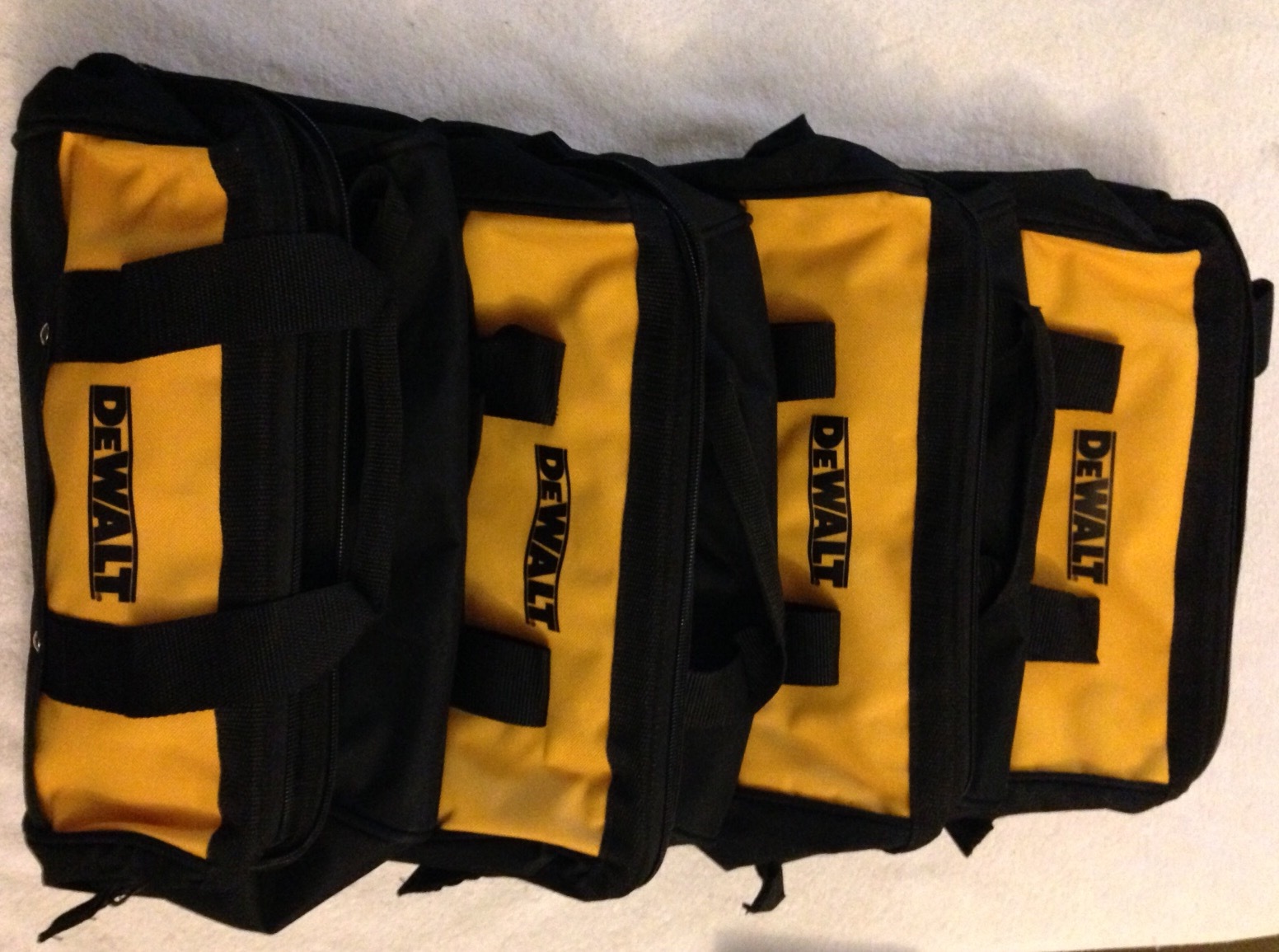 4 New Dewalt N037466 Heavy Duty Ballistic Nylon 13″ Tool Bags w/ Solid Runners