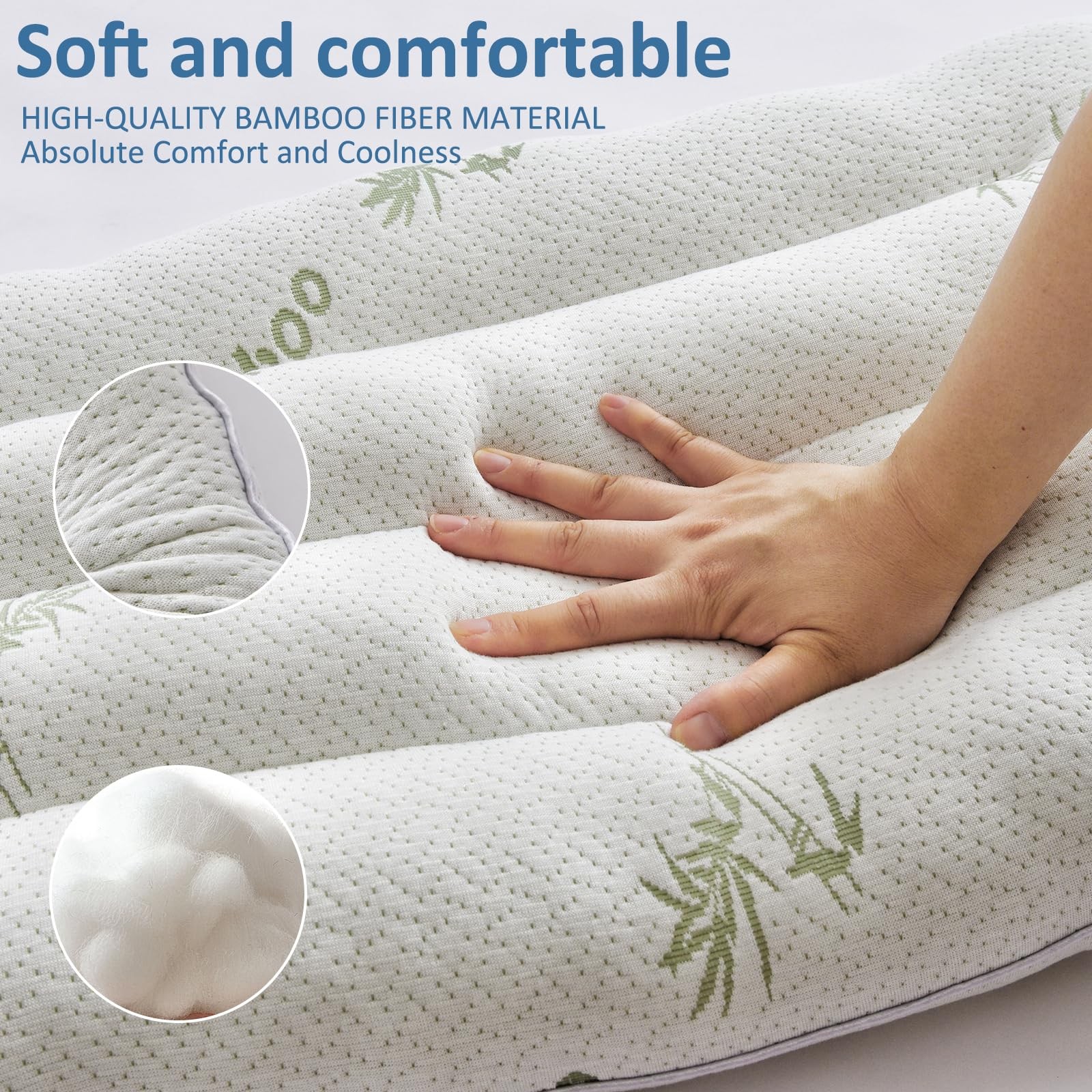 SWTMERRY Ultra Thin Pillow 2.5in Bamboo Flat Bed Pillow Stomach Side