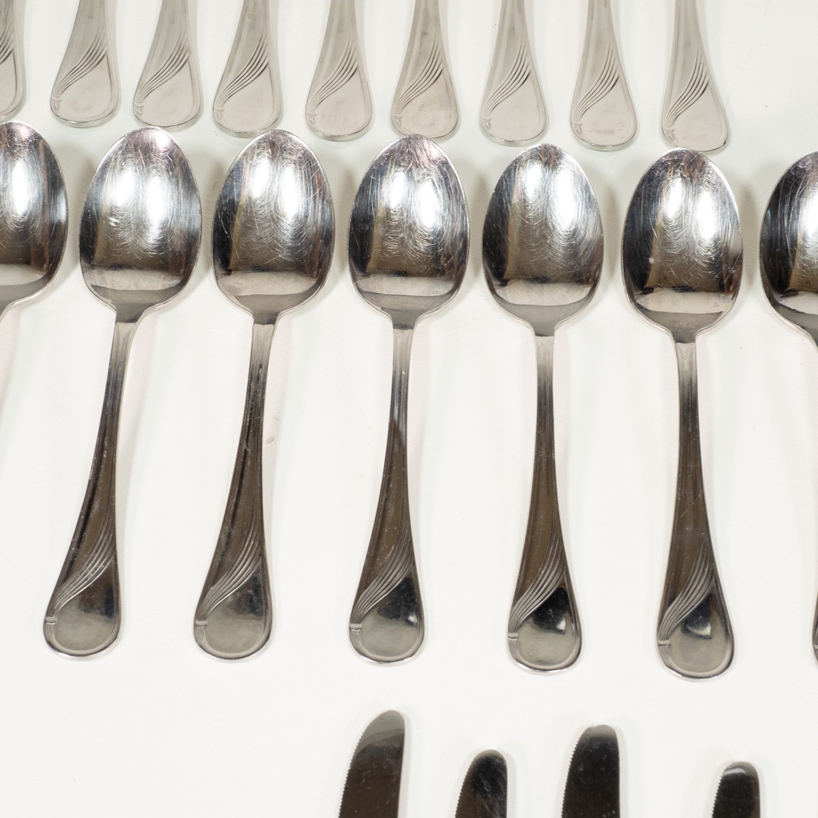 Mafil Vanstahl Unknown Pattern Stainless Steel Flatware Set of 35 Portugal