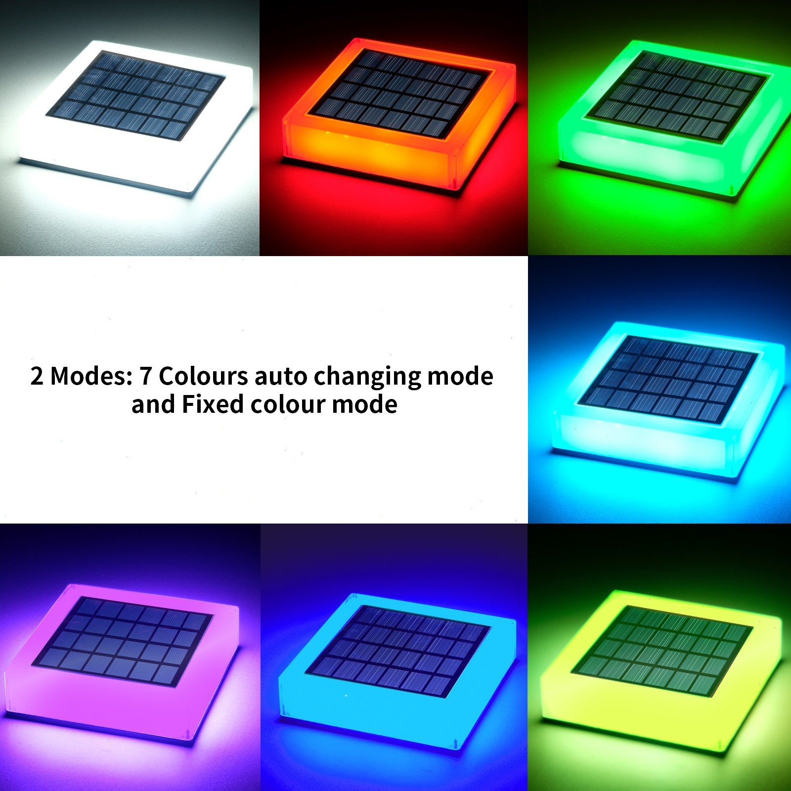 T-SUN 4PKS Solar Post Cap Lights LED RGB Outdoor Landscape Lights Garden Lights