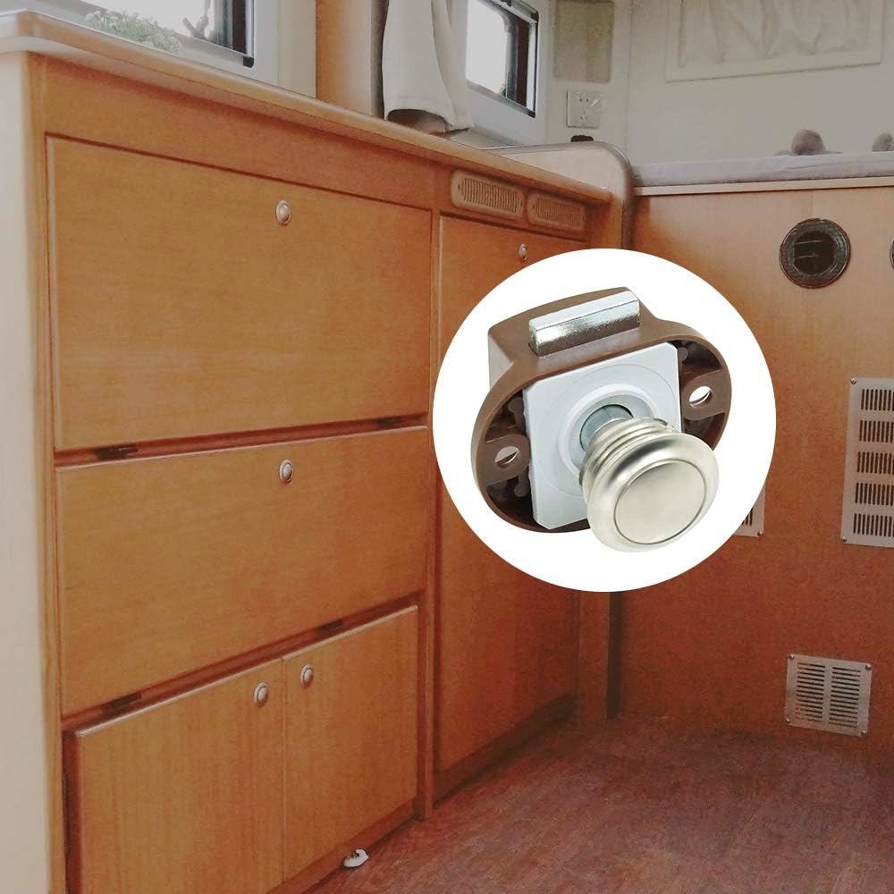 5PCS Push Button Cabinet Latch for RV Camper / Motor home Cupboard Caravan Lock