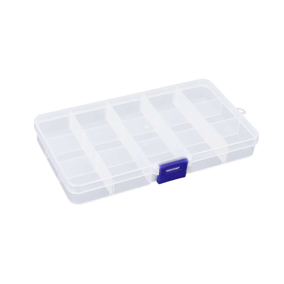Clear Jewelry Box Plastic Bead Storage Container Adjustable Earrings Organizer