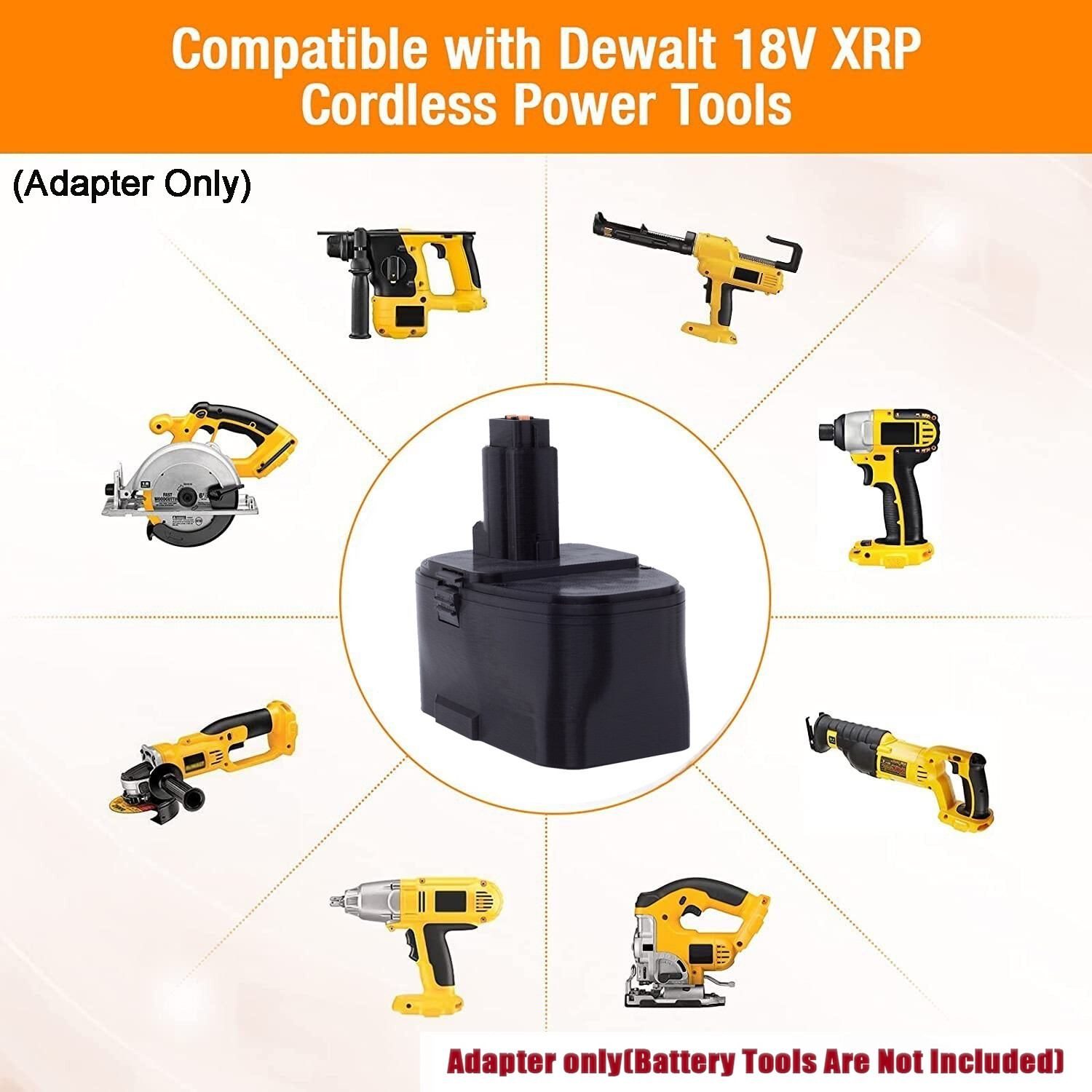 Adapter Fits For Ryobi 18V Li-Ion Battery To For Dewalt 18V Ni-Cd Power Tools