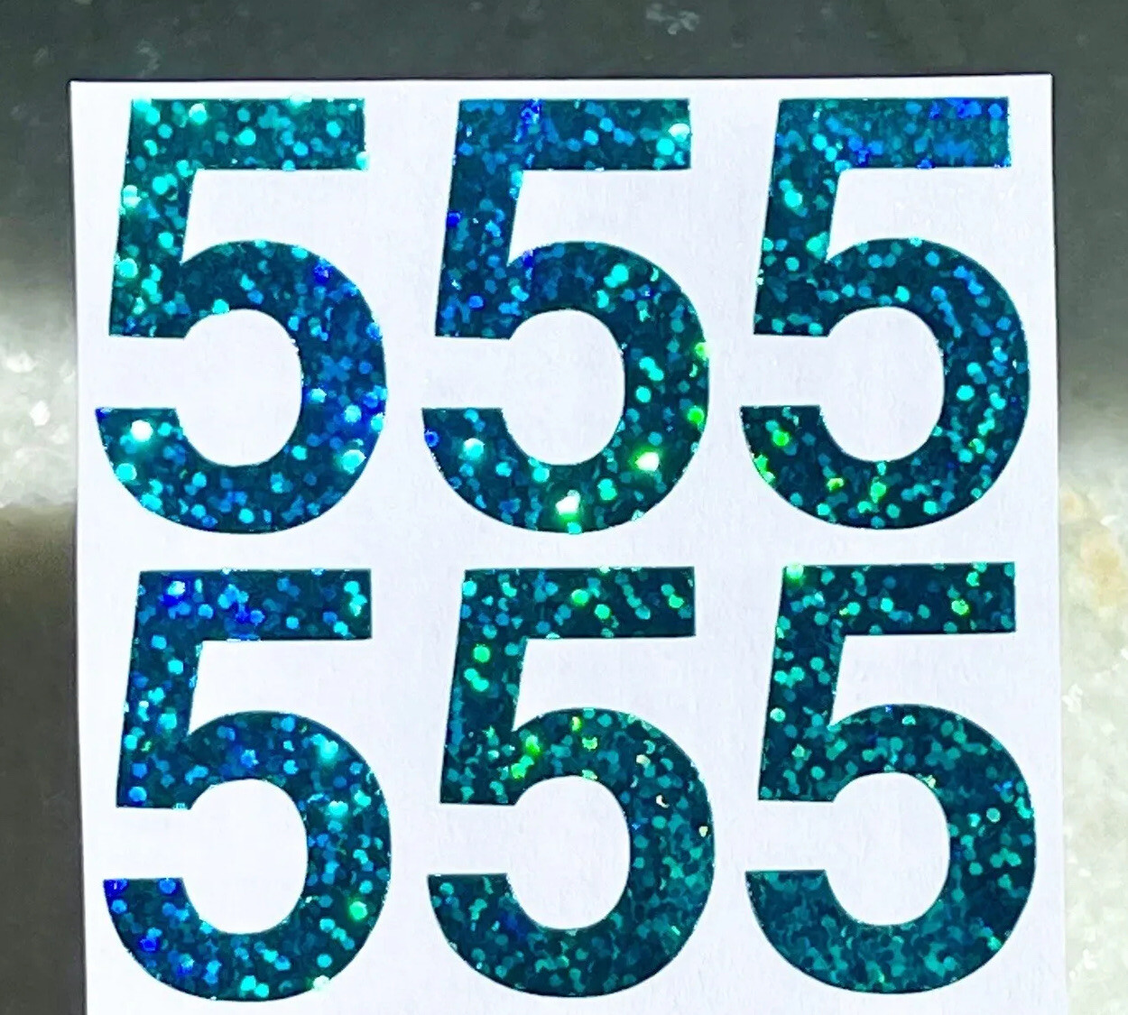 Any Single Number Holographic Sparkle Stickers – Choose a Size & Color