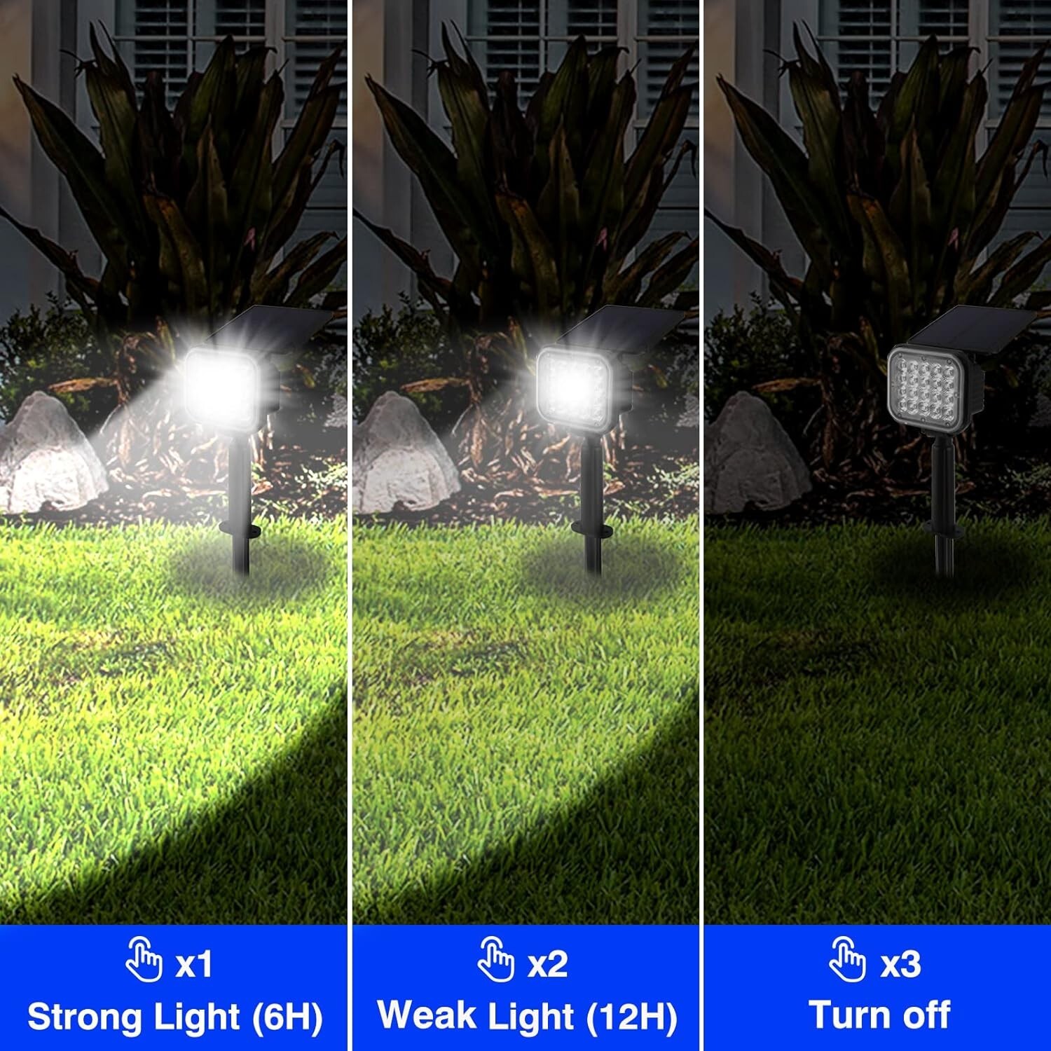 T-SUN 4Pack LED Solar Spot Lights Landscape Light Outdoor Pathway Waterproof US