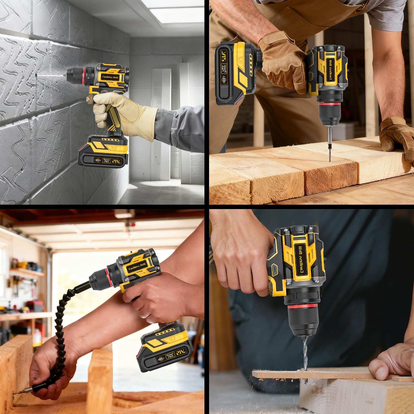 21V Brushless Cordless Drill Set, PowerDrill with 2.0Ah Battery and Charger, 575