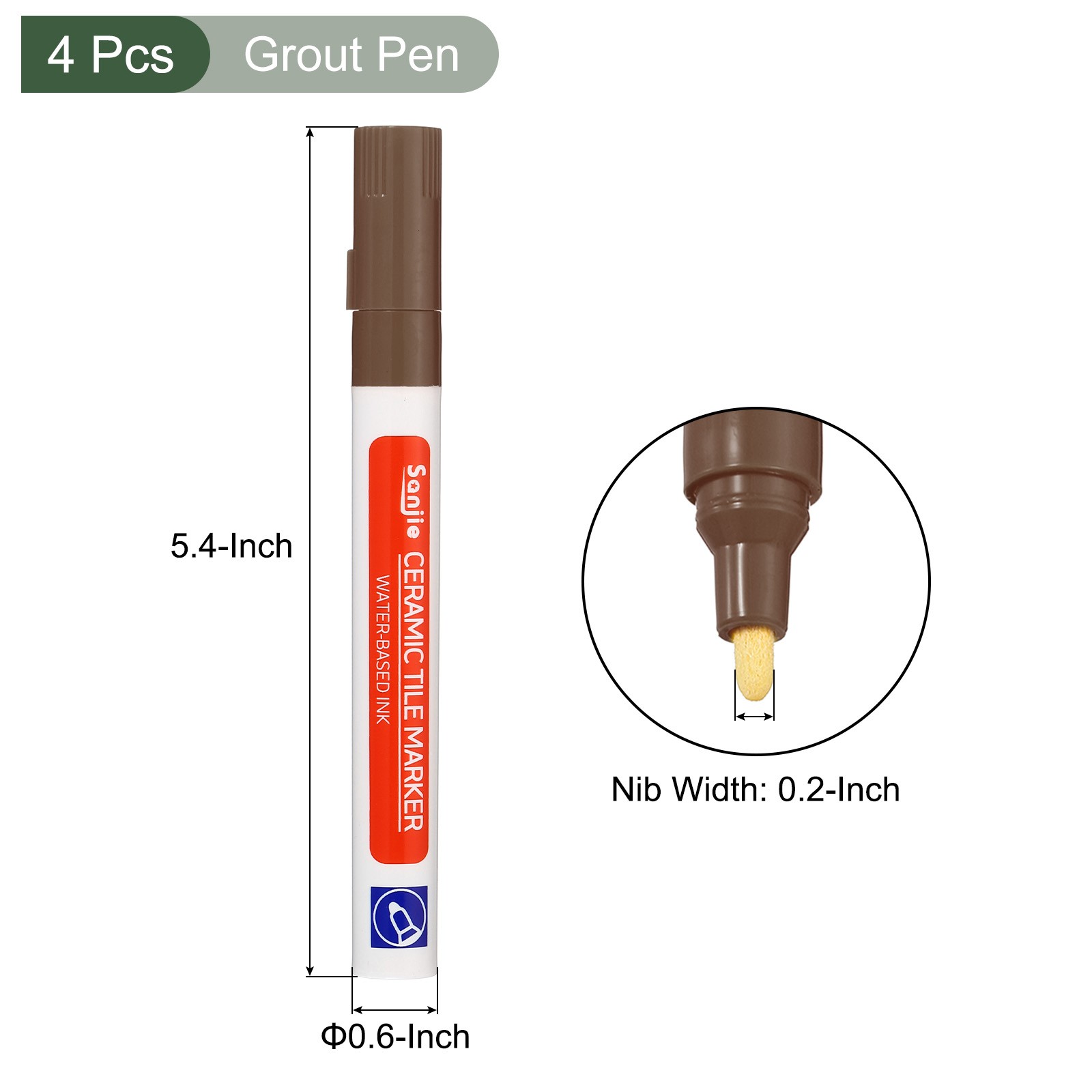 4 Pcs Grout Paint Pen, Great for Balcony-Kitchen/Bathroom