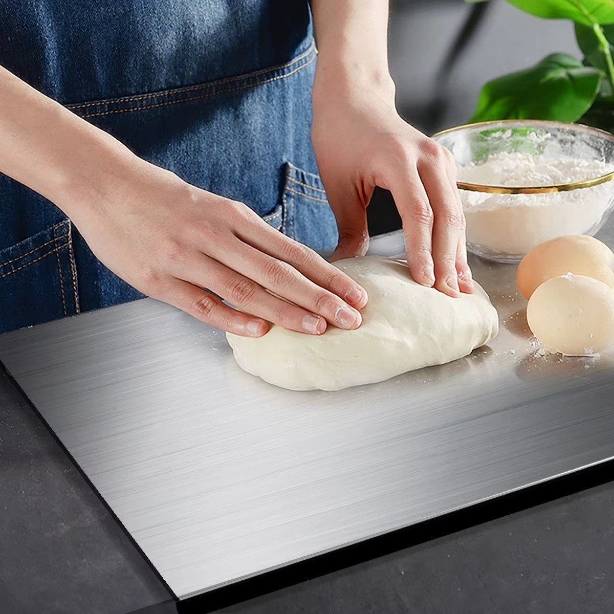 304 Stainless Steel Chopping Board Large with Lid Non Slip for Kitchen Counter.