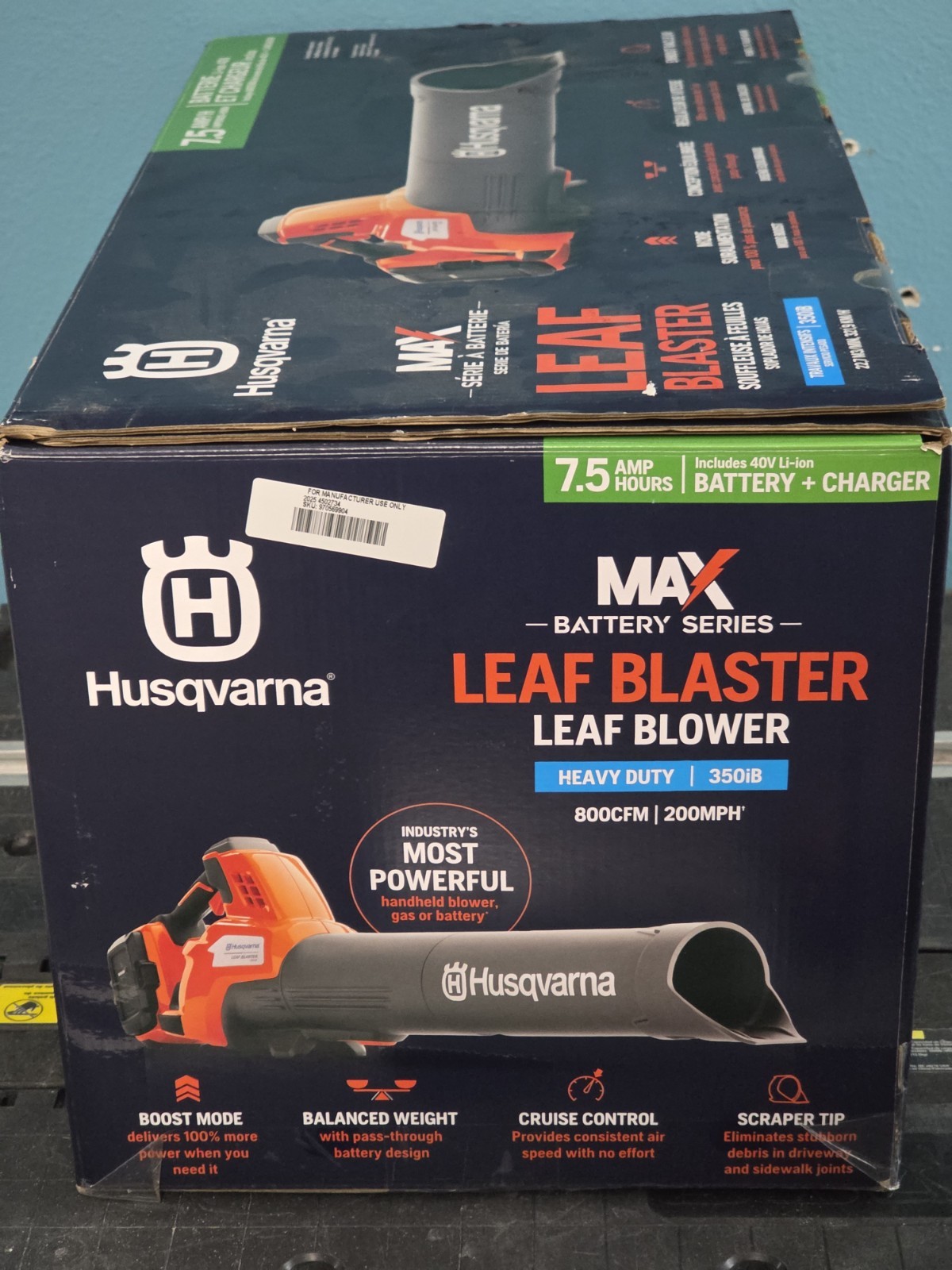 Husqvarna POWERFULL Cordless/Battery Powered Leaf Blaster 350iB 200-MPH 800-CFM