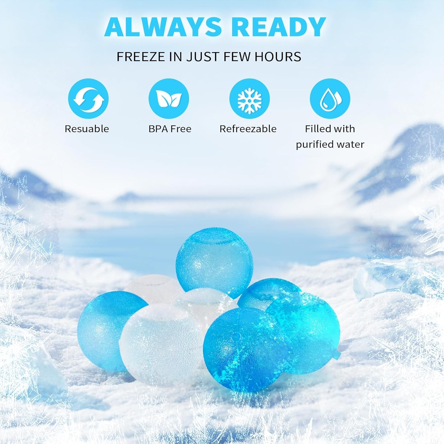 Reusable Ice Cubes Coolers Zero Refreezable Ice Cubes Set W/ Storage Bag