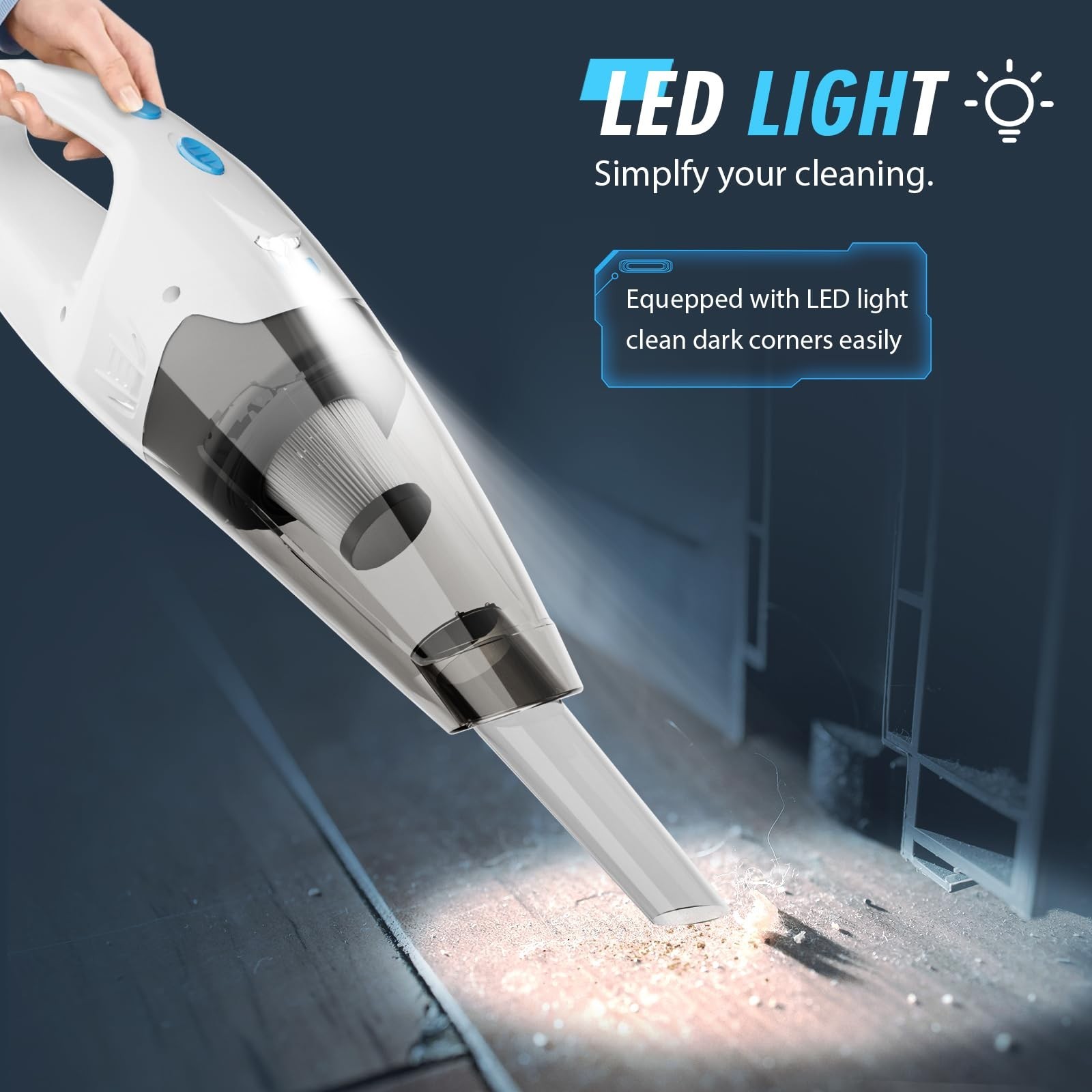 Handheld Vacuum Cordless, 6KPA Strong Suction & 25 Mins Runtime, 1.6lbs Light…