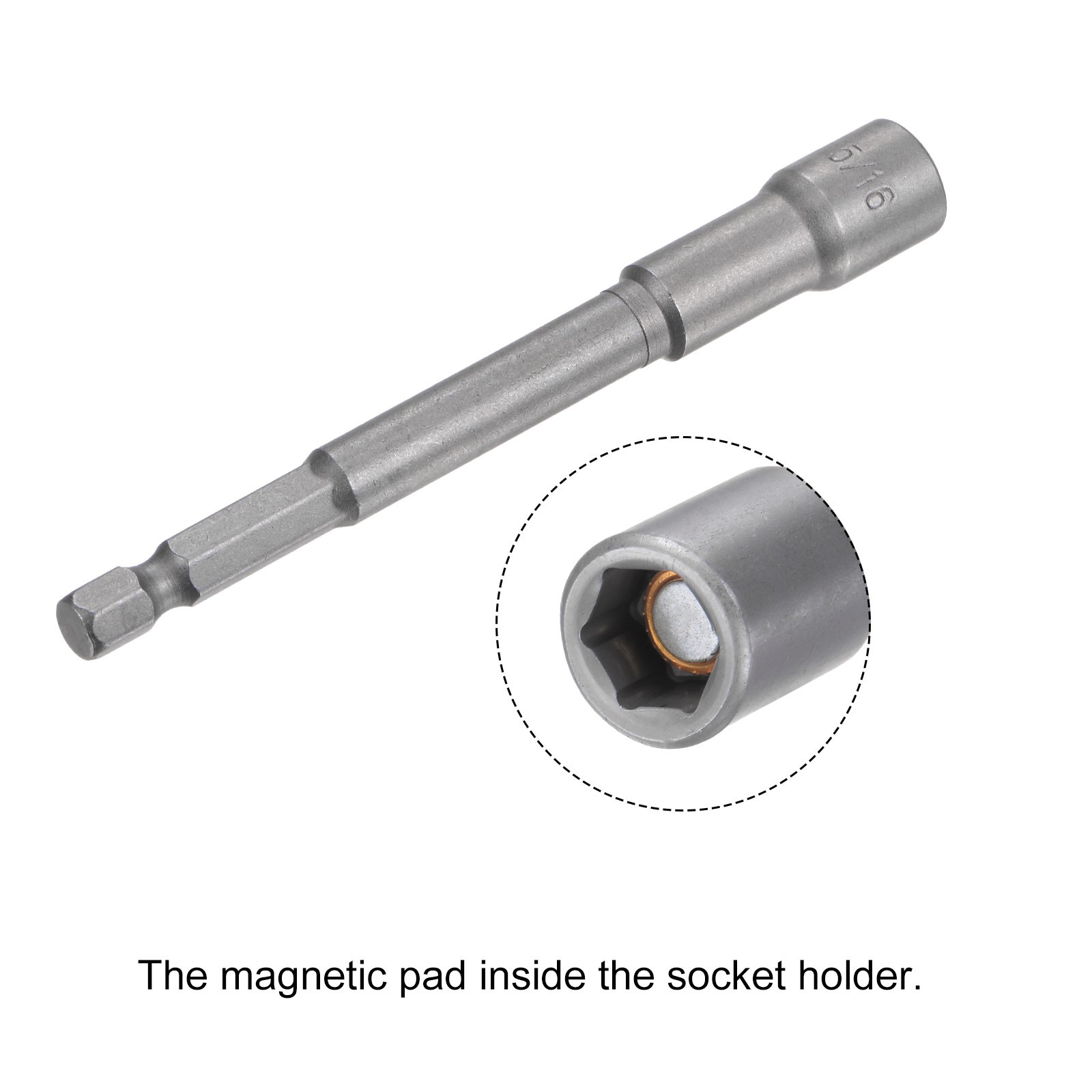 1/4″ Quick-Change Hex Shank 5/16″ Magnetic Nut Driver Bit 4″ Length 2sets