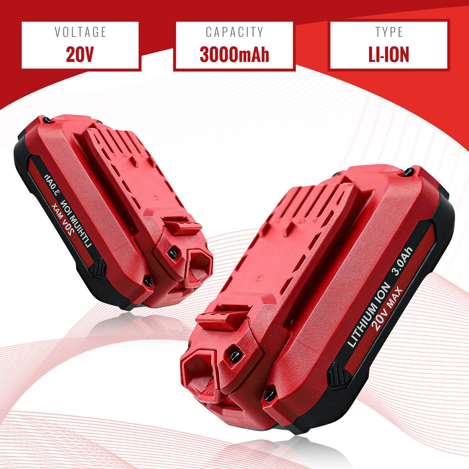 2PACK For Craftsman V20 20 Volt MAX Lithium Battery CMCB204 CMCB202 CMCB201 TOOL