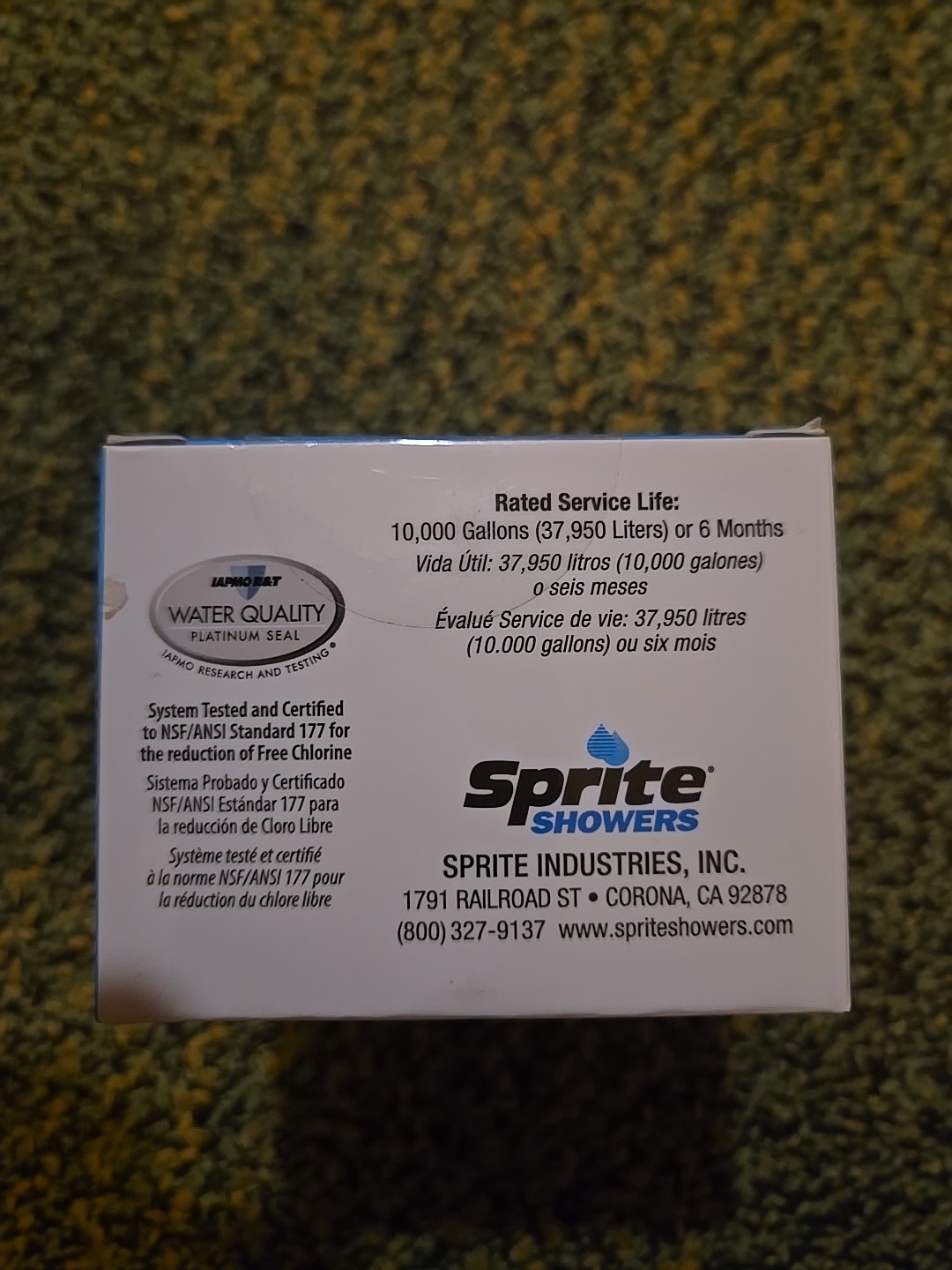 Sprite Showers SLXC Replacement Filter Cartridge 6 Months 10000 Gallons