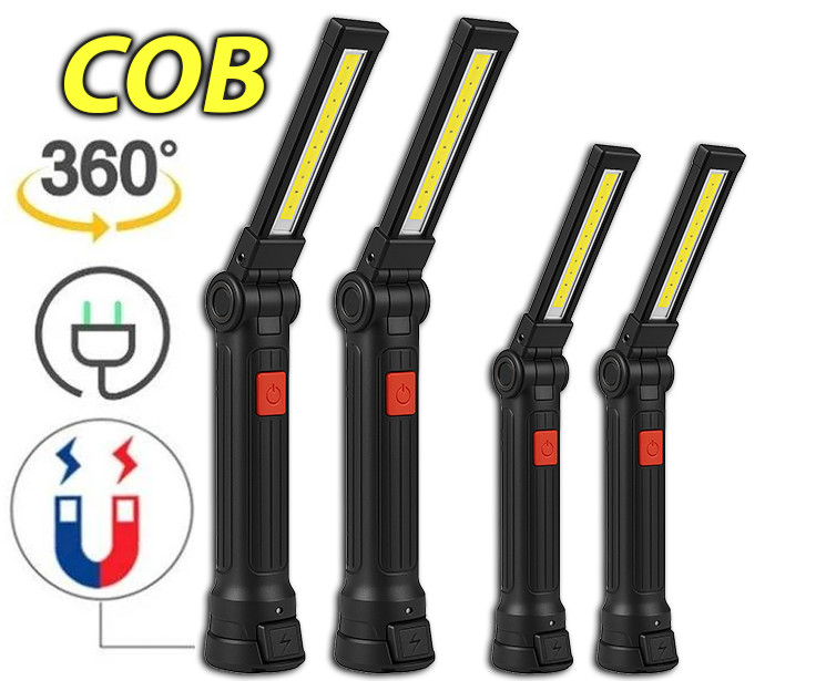 Rechargeable LED COB Work Light Mechanic Flashlight Lamp Magnetic Base Bright