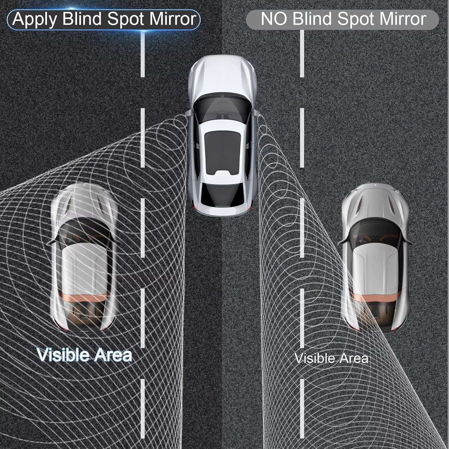 4Pcs Round Car Blind Spot Mirror HD Glass Wide Angle Stick-on Rear View Mirror