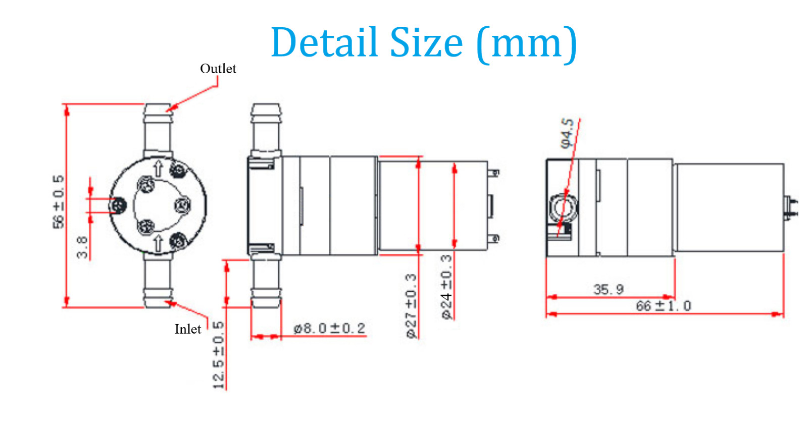 DC5V Small Diaphragm Self-Priming Mini Water Pump for Sprayer Tank Home Garden