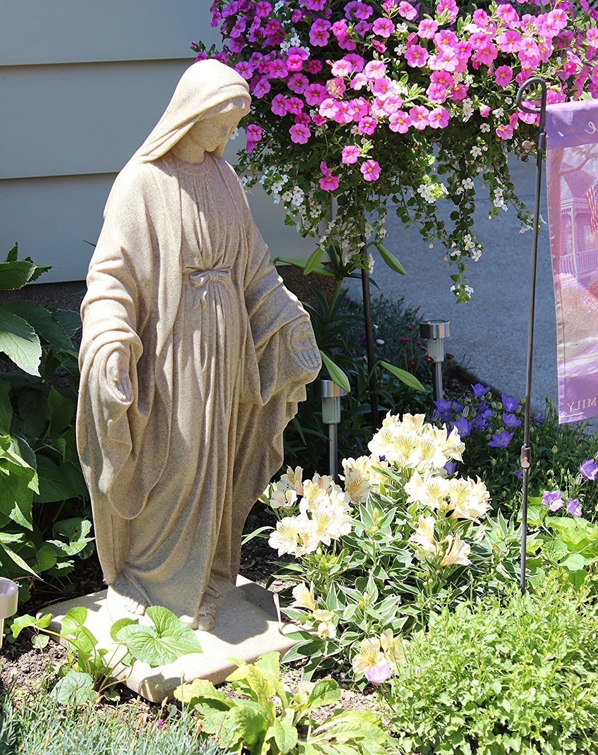 3ft. Tall Virgin Mary Statue Granite Outdoor Religious Garden Sculpture Lawn