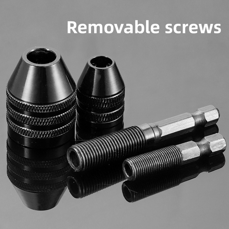 Keyless Drill Chuck Adapter Hex Shank Impact Driver Converter for Drill Bits