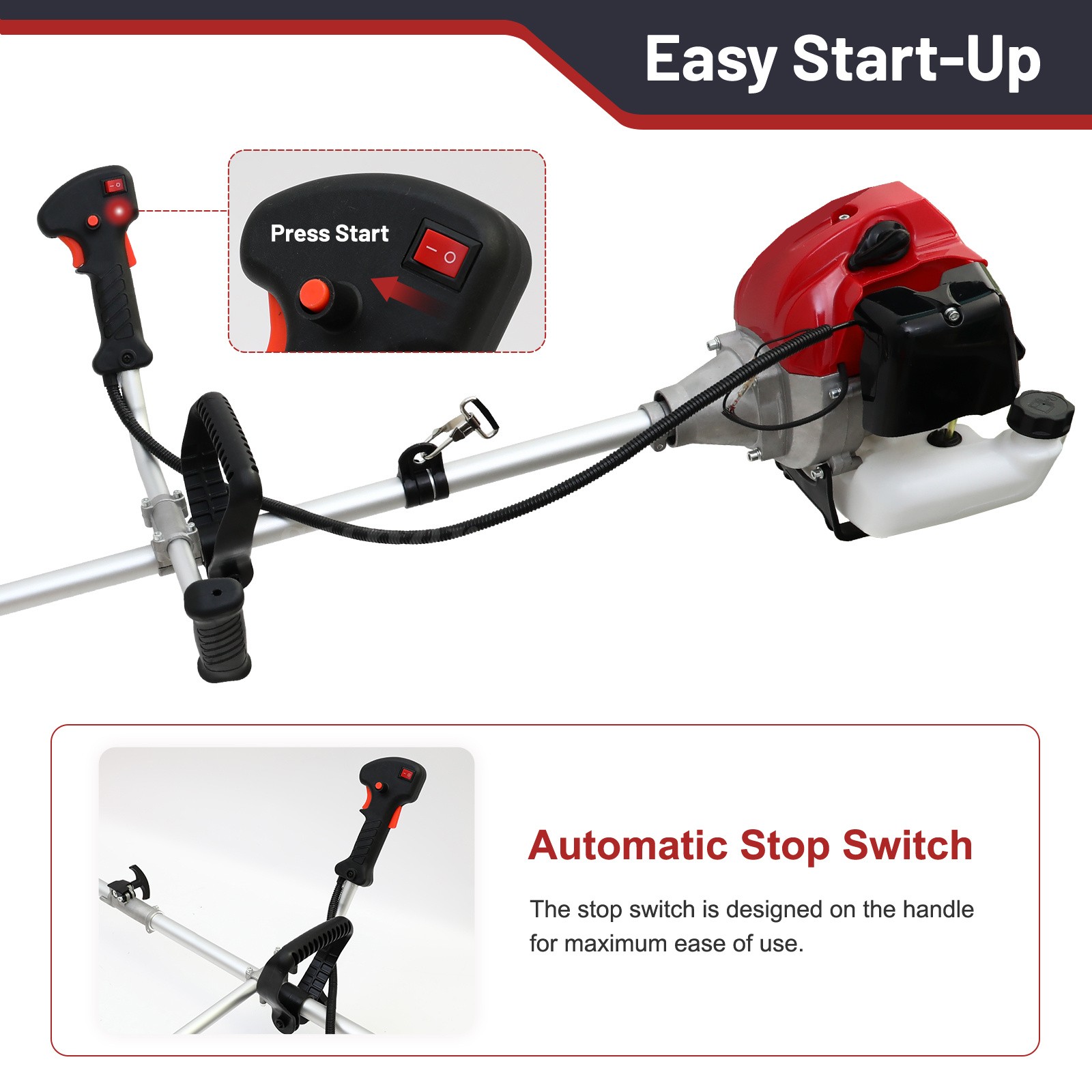 58CC 4-in-1 2-Stroke Grass String Trimmer Lawn Mower Gas Trimmer Weed Eater US