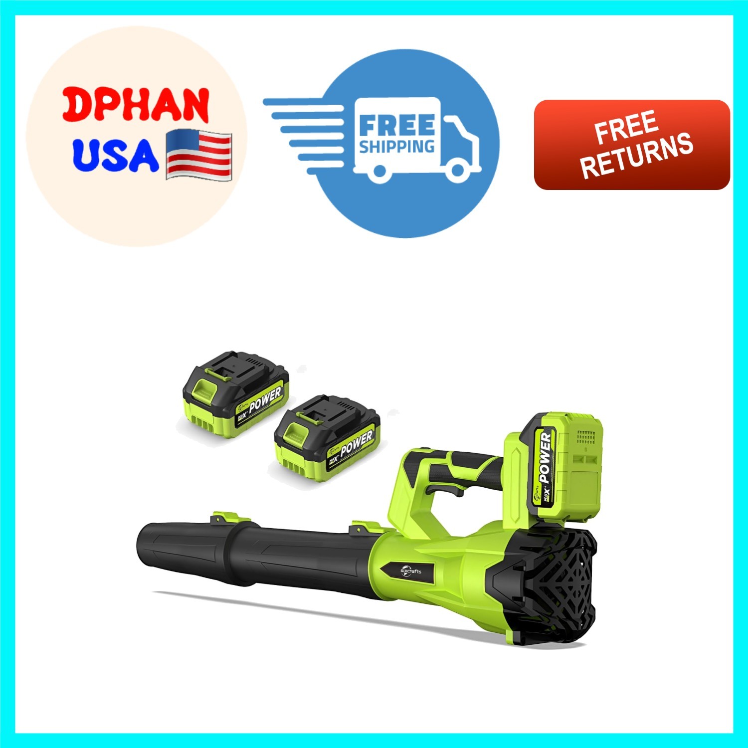 Ultra-Lightweight Cordless Leaf Blower – 21V Rechargeable with Dual Batteries