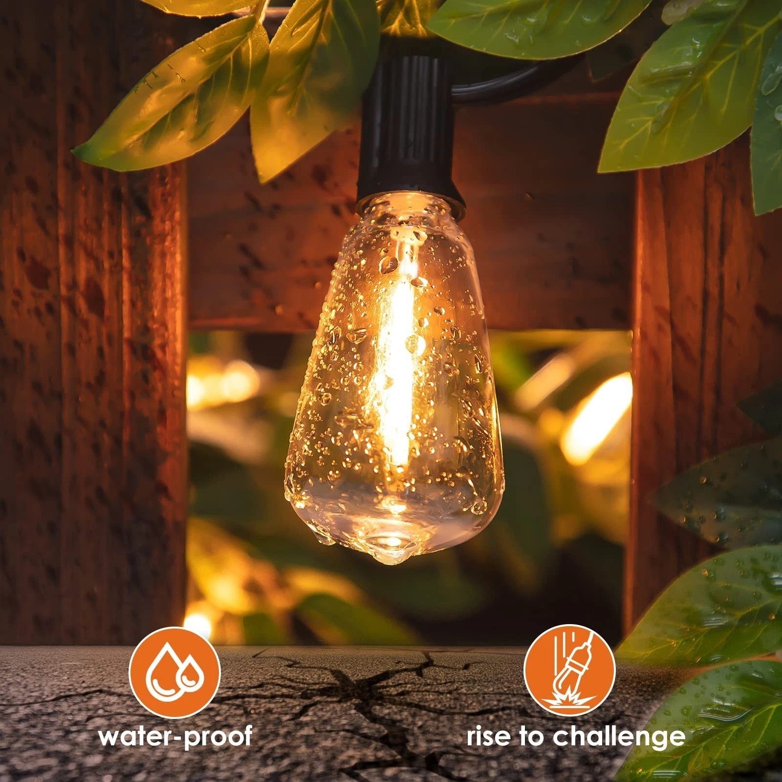 ST38 LED Outdoor Solar Powered String Lights for Patio Yard Porch Party Decor