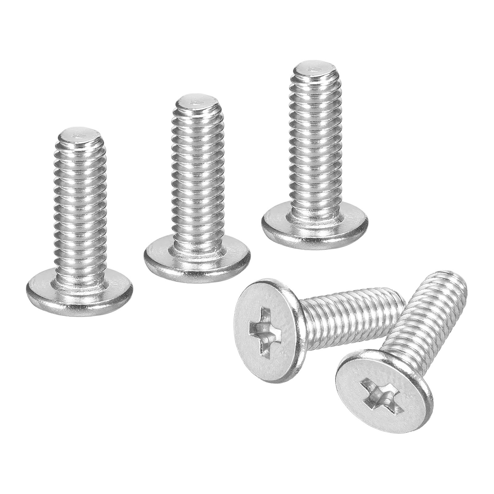M4x12mm Flat Round Head Screws, 120Pcs 304 Stainless Steel, Bright Finish