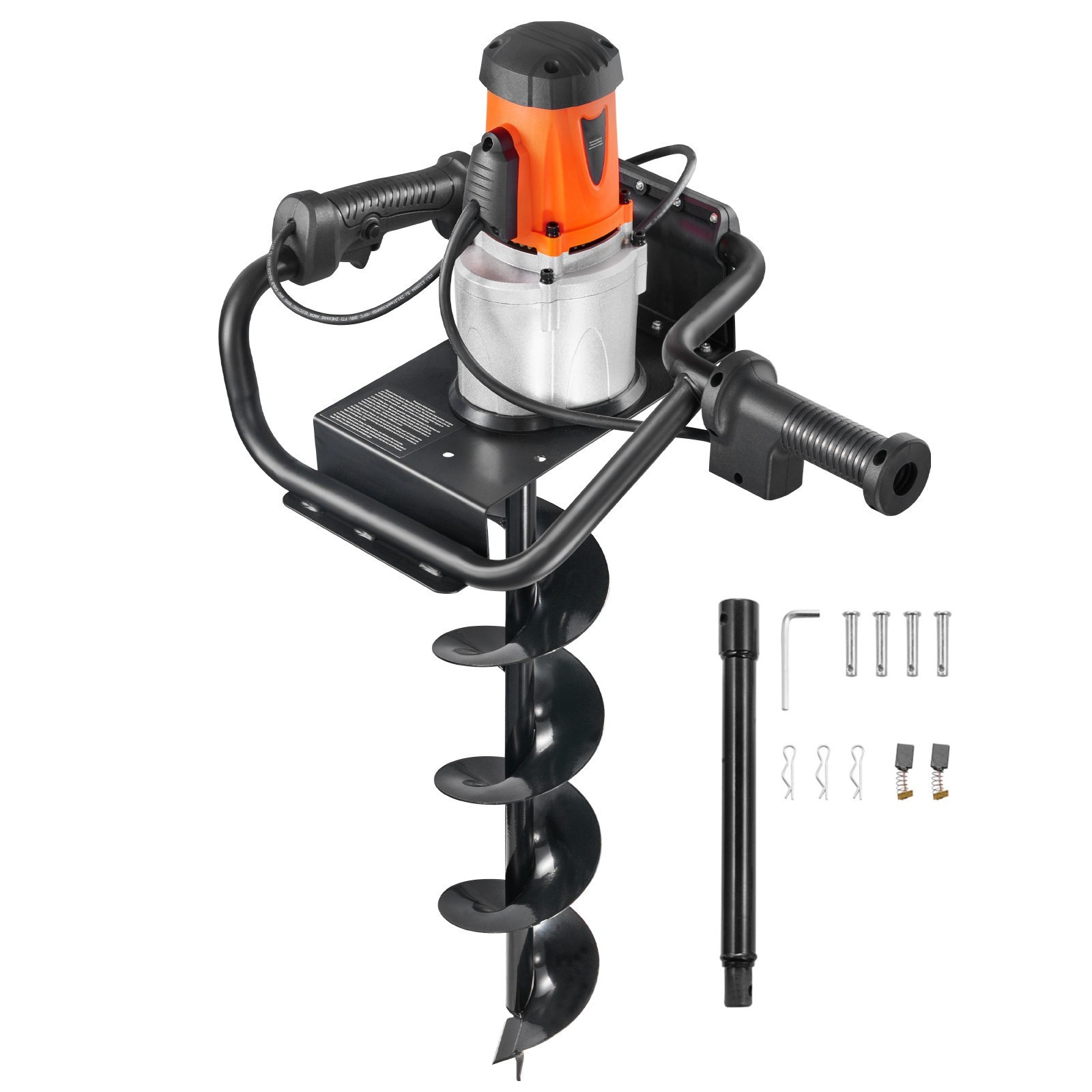 1500W Electric Post Hole Digger 5.71″ Earth Auger Bit+Extension Rod Quick Digger
